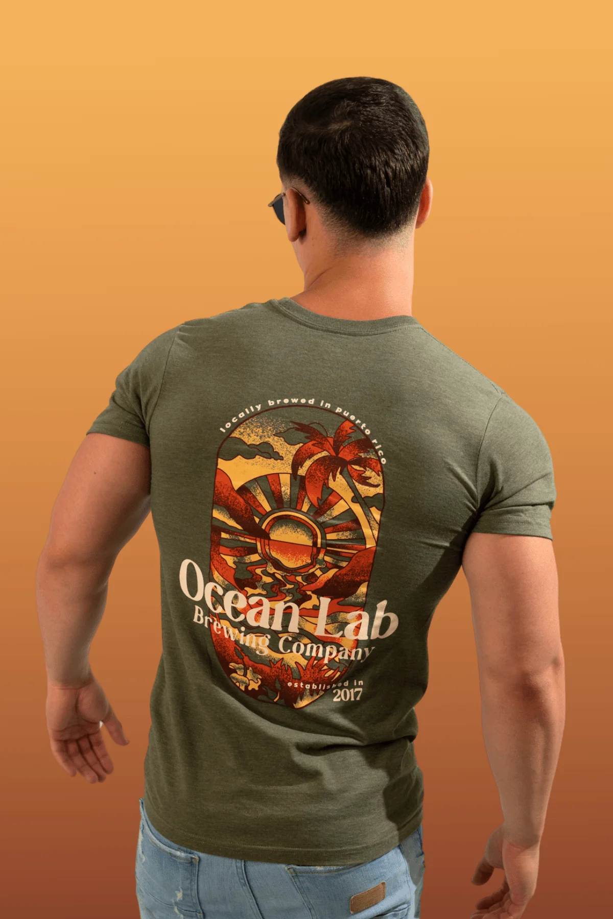 Amber Sunset Heather Short Sleeve T-Shirt - Image 6