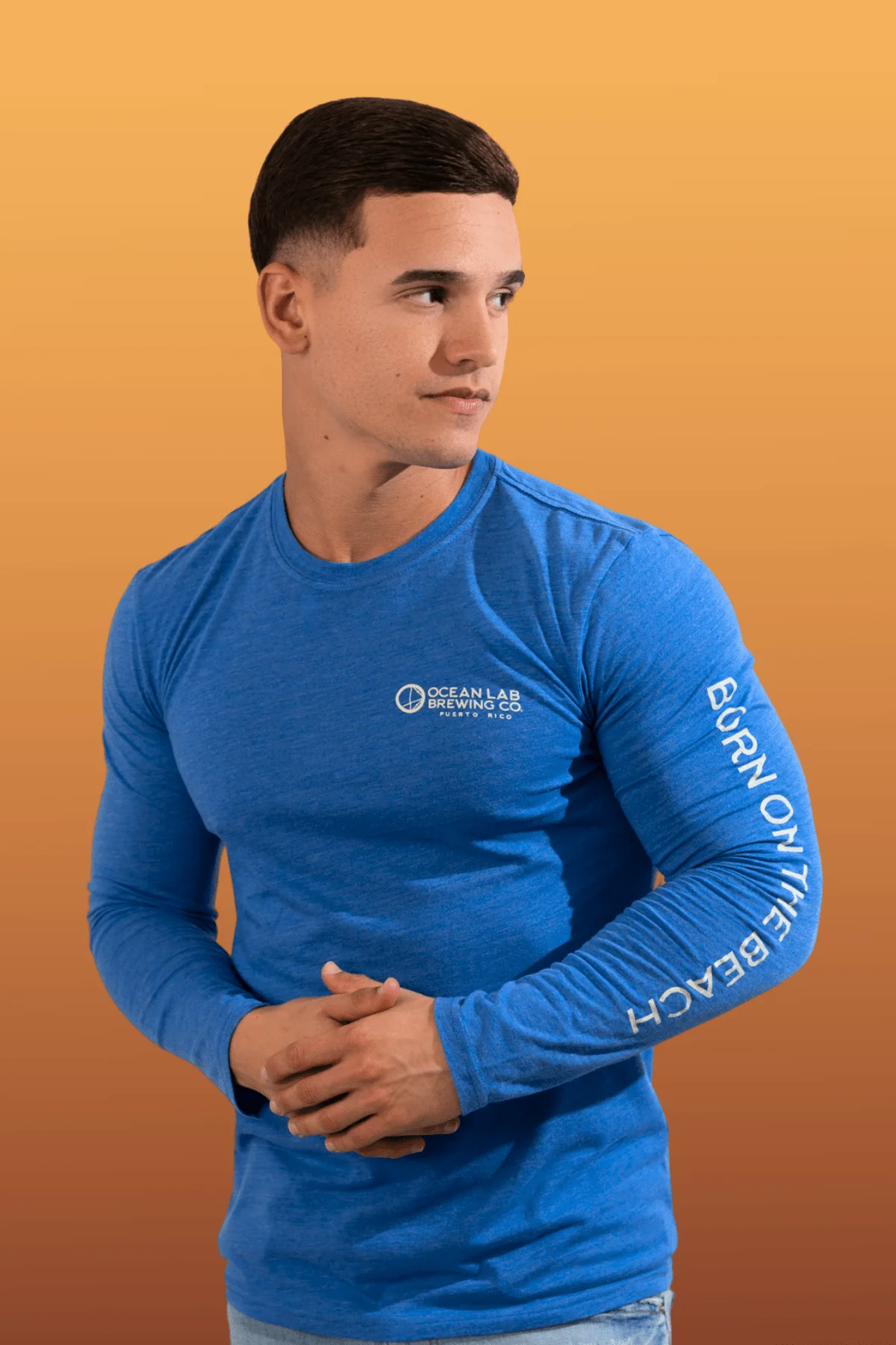 Amber Sunset Tri-Blend Long Sleeve T-Shirt - Image 3