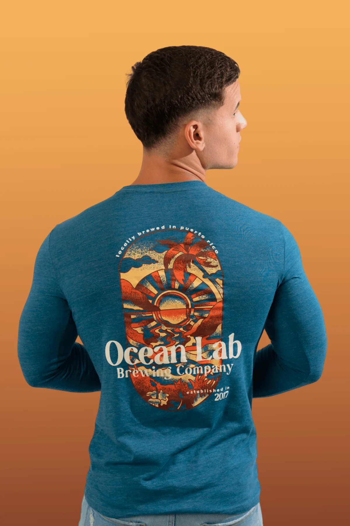 Amber Sunset Tri-Blend Long Sleeve T-Shirt - Image 4