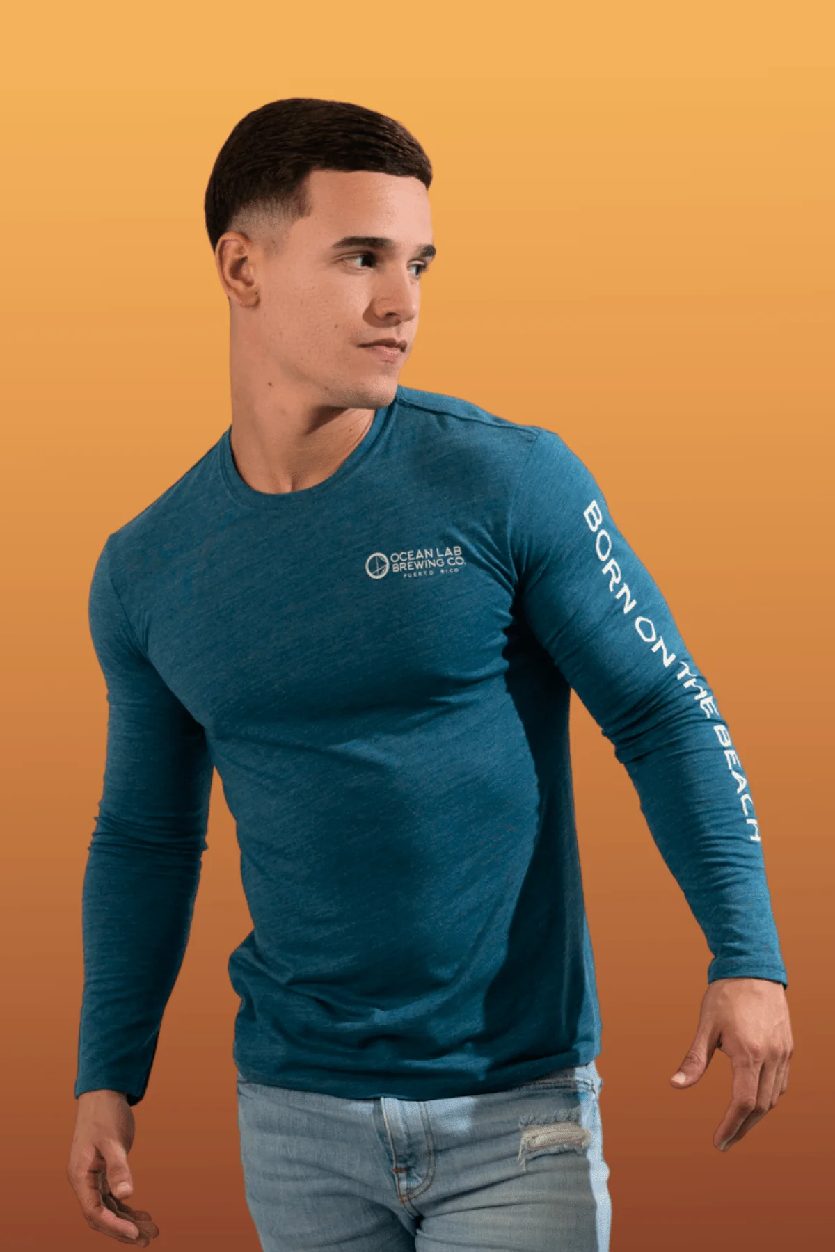 Amber Sunset Tri-Blend Long Sleeve T-Shirt - Image 6