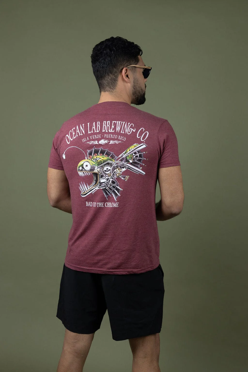 Bad To The Chrome Short Sleeve T-Shirt - Heather Burgundy - Image 3