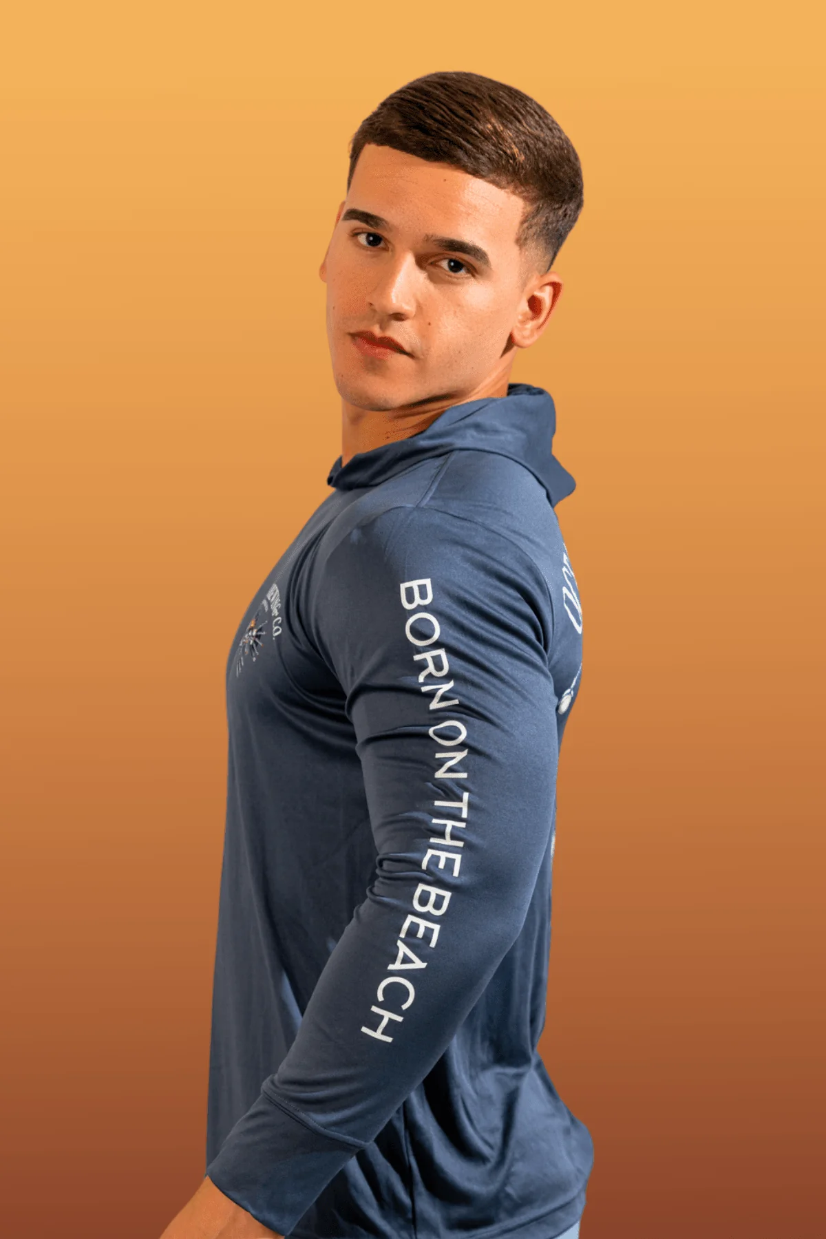 Bad to the Chrome Hooded Rashguard - Storm Blue Black - Image 2