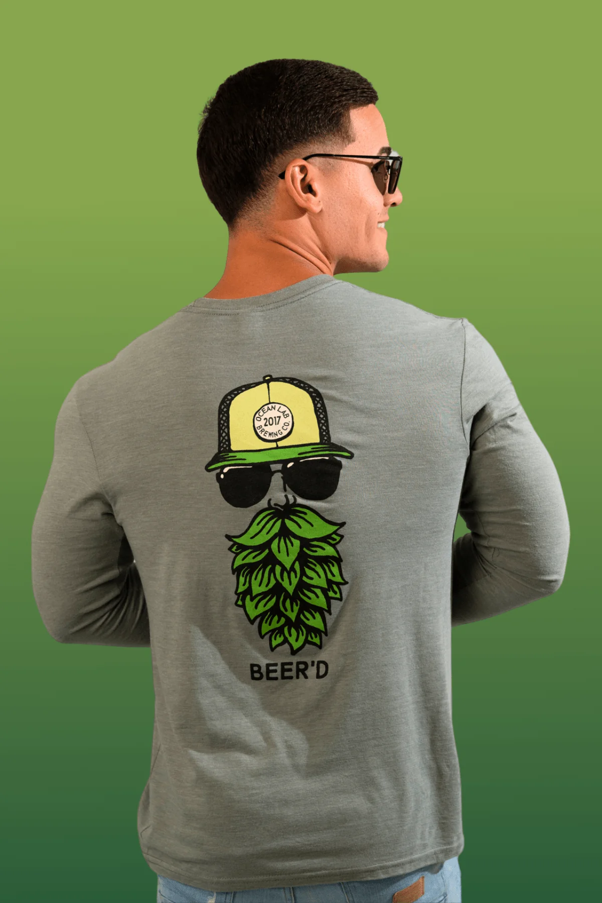 Beer'd Hopster Tri-Blend Long Sleeve T-Shirt - Image 4