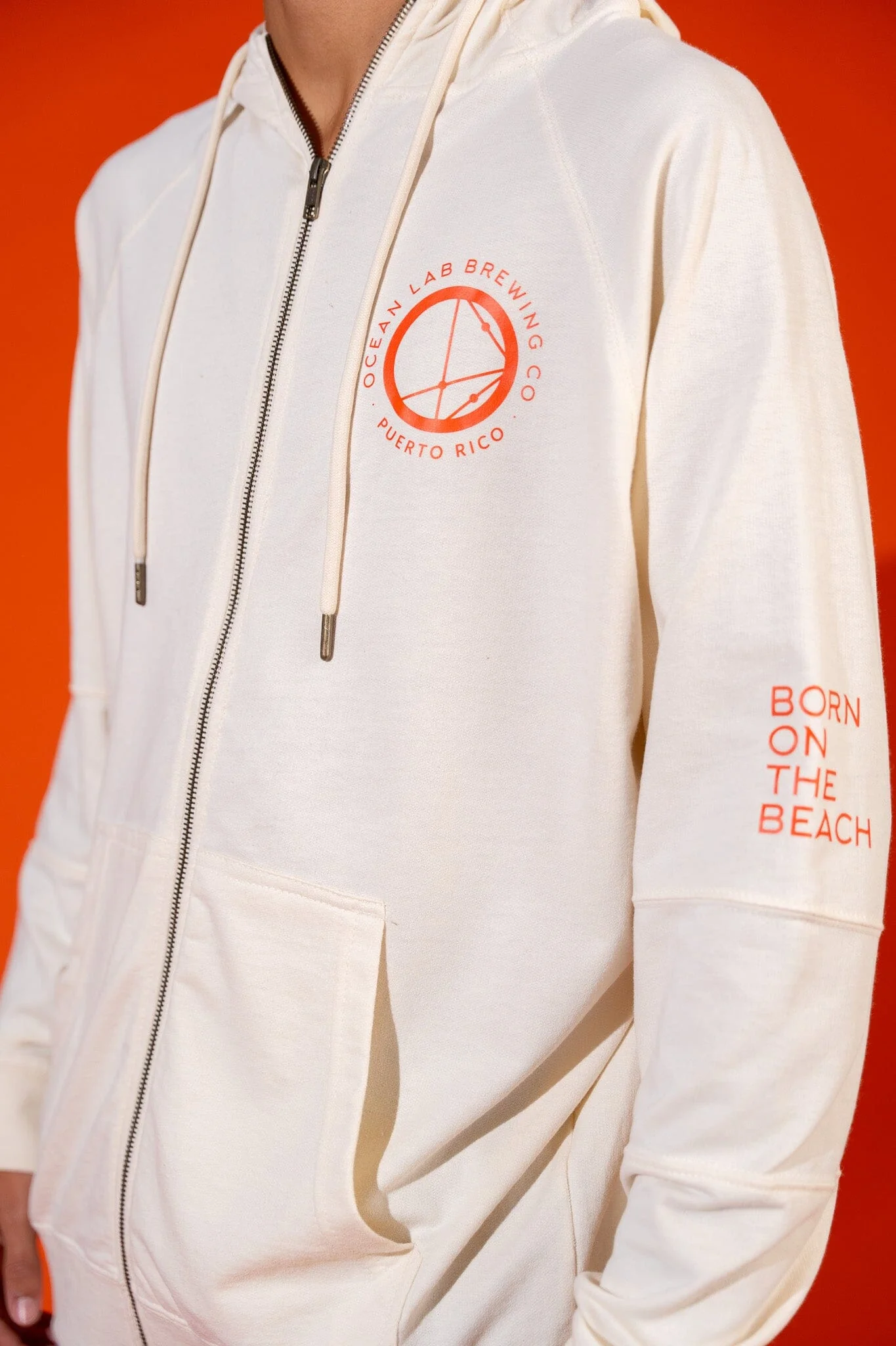BOB Full Zip Hoodie - Ecru - Image 4