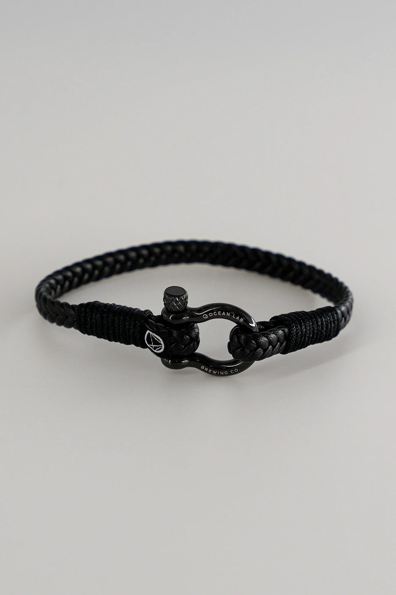 Braided Leather Shackle Bracelet