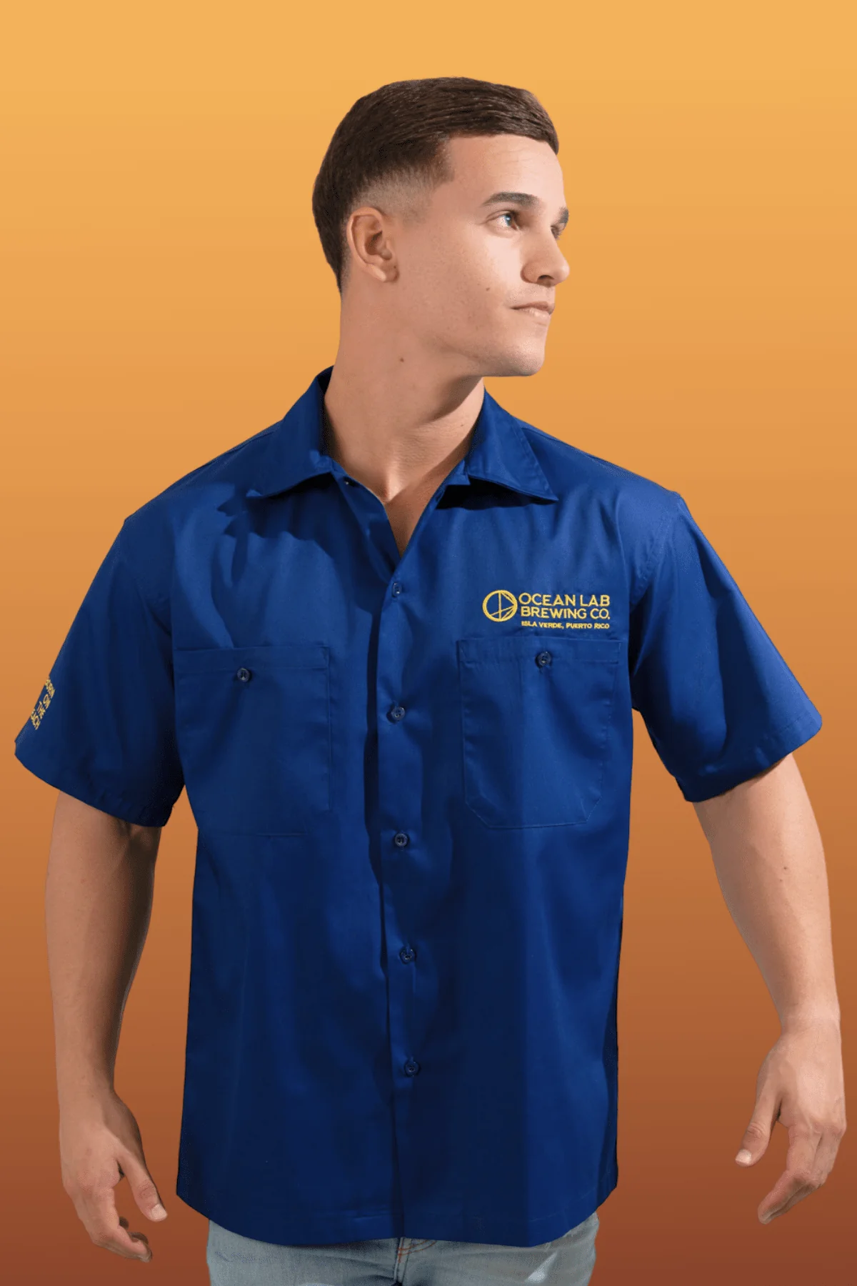 Drop Logo Brewer's Shirt - Royal Blue - Image 4