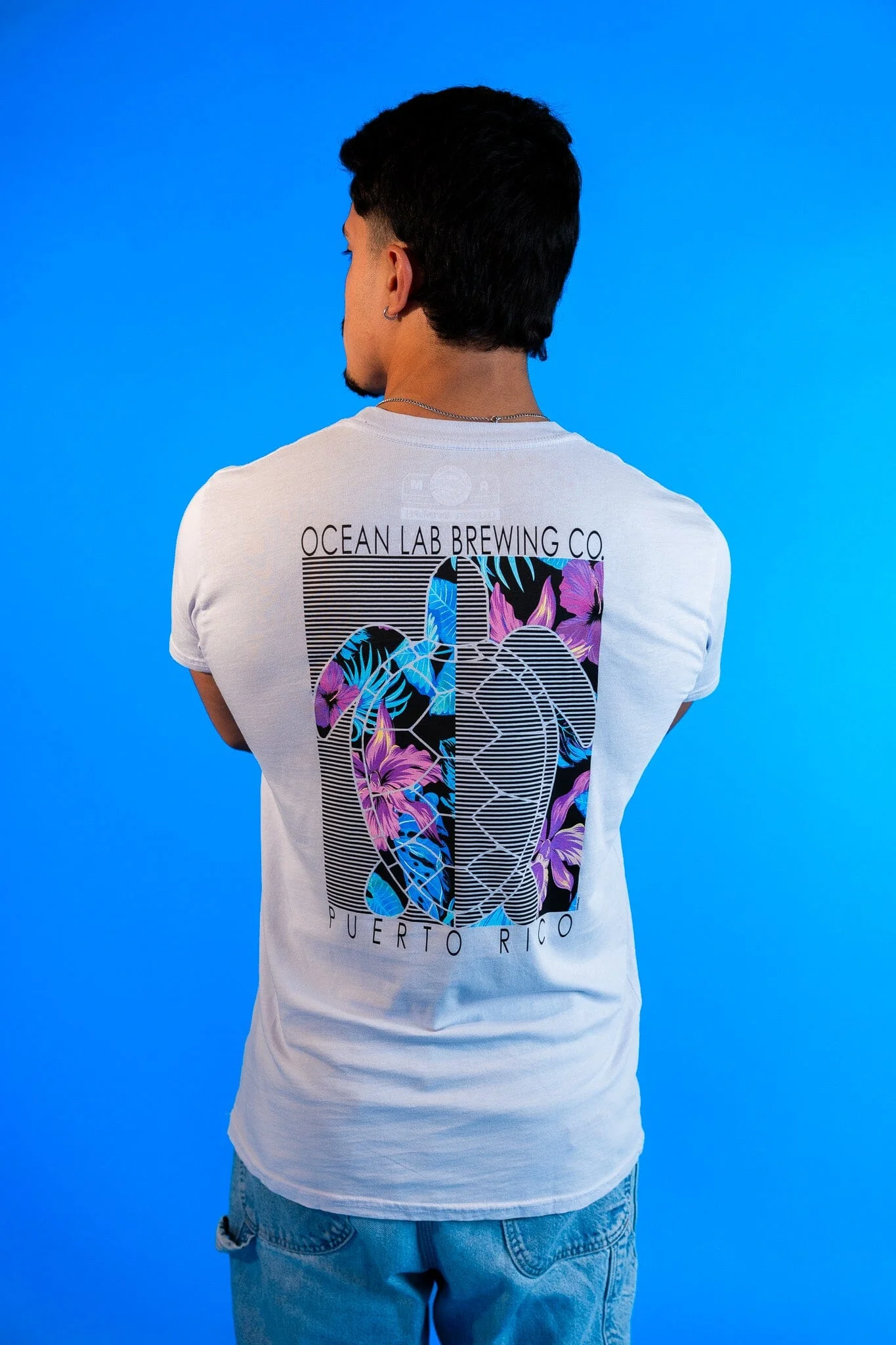Flowers & Lines Turtle Short Sleeve T-Shirt