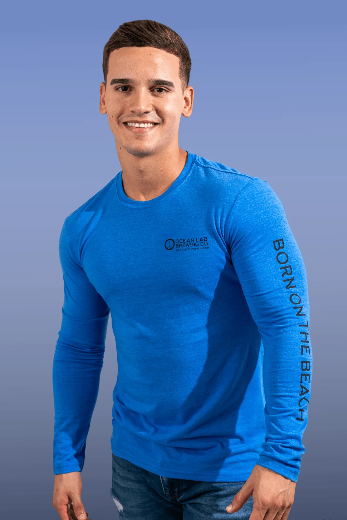 Flowers & Lines Turtle Tri-Blend Long Sleeve T-Shirt - Image 3