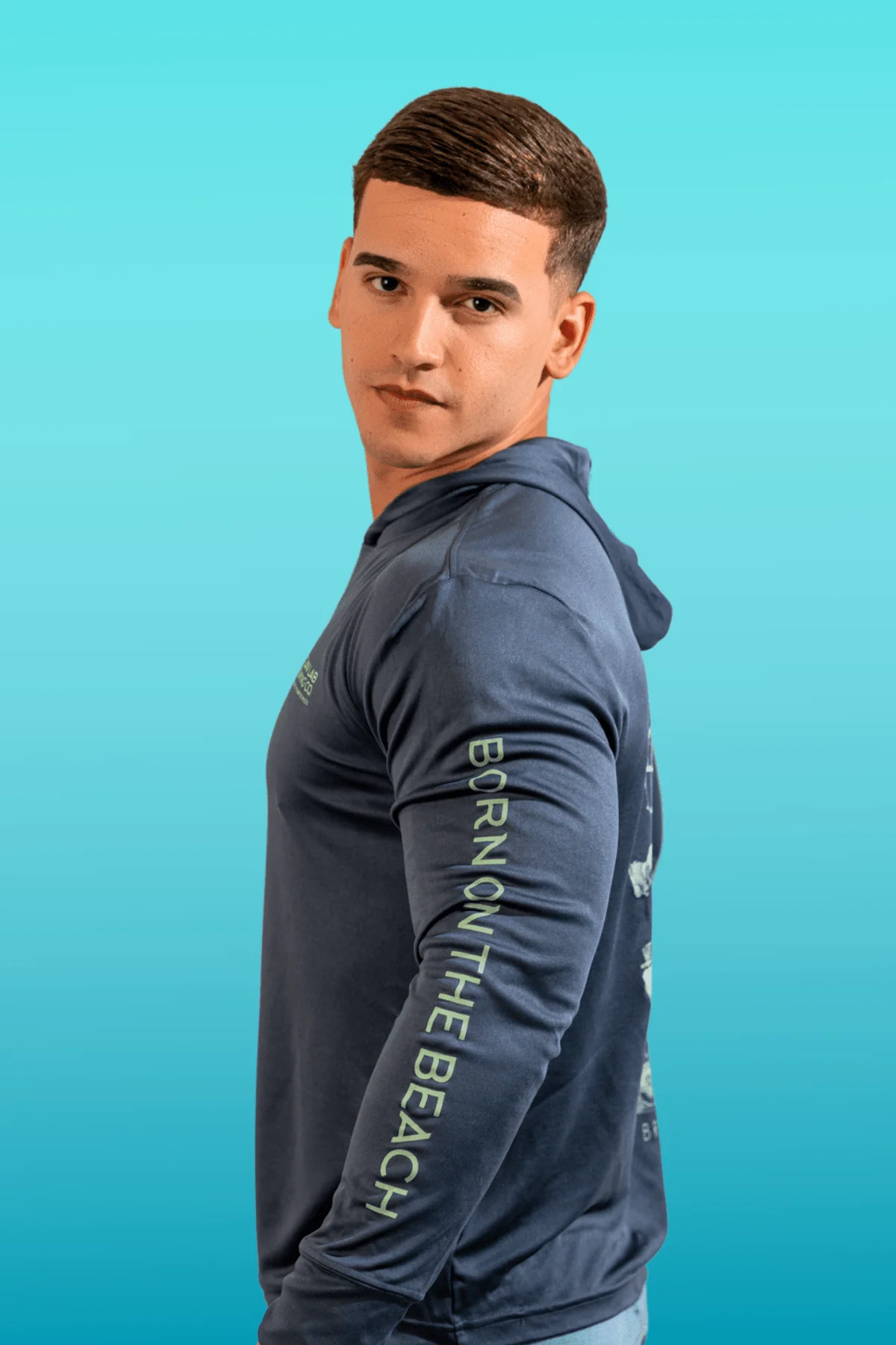 Helmet Hooded Rashguard - Storm Blue Black - Image 3