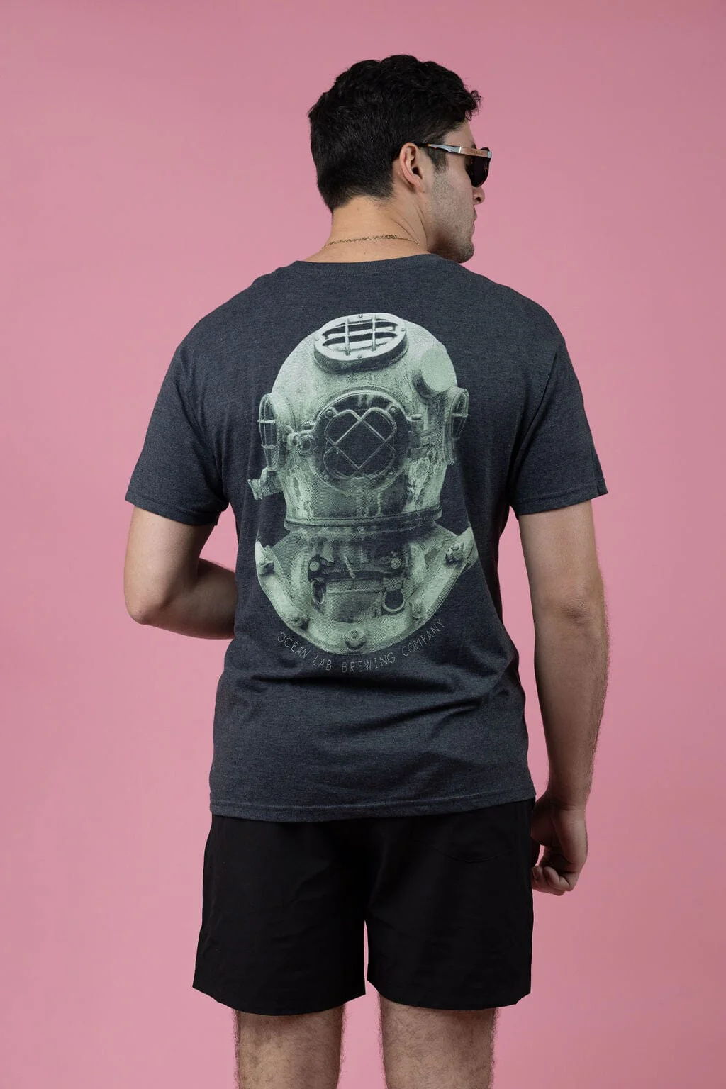 Helmet Short Sleeve T-Shirt- Heather Charcoal