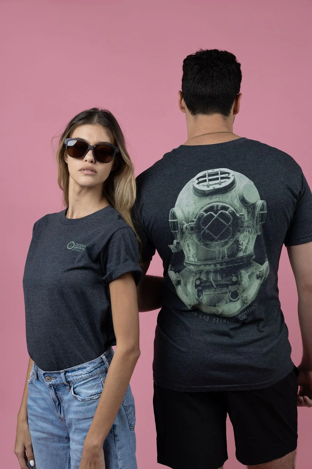Helmet Short Sleeve T-Shirt- Heather Charcoal - Image 3