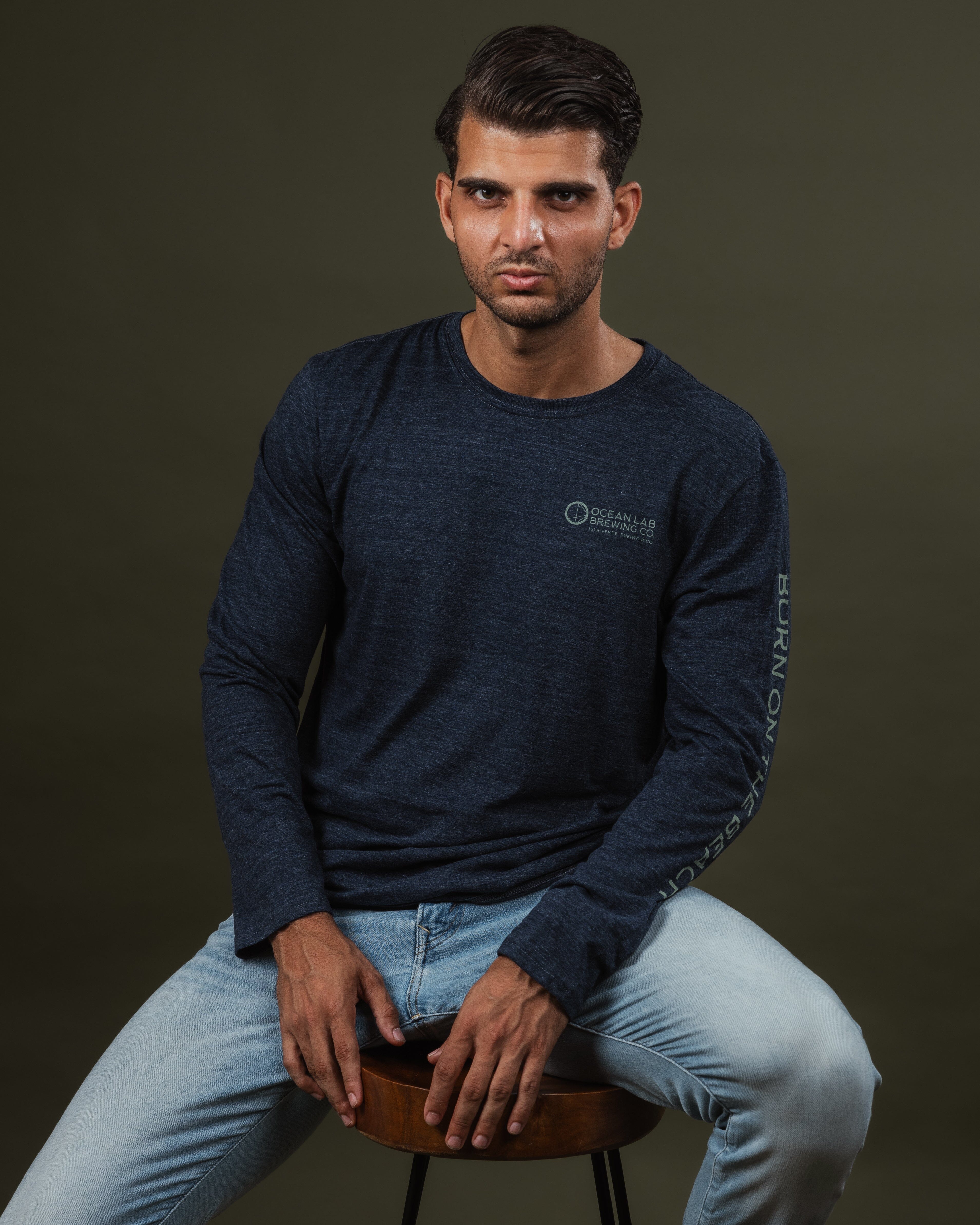 Helmet Tri-Blend Long Sleeve T-Shirt - Image 5