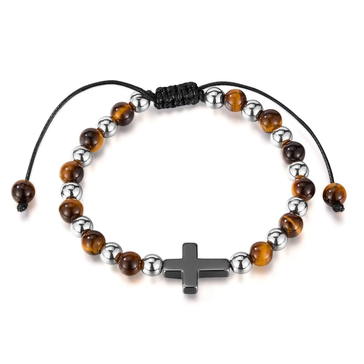 Hematite Cross Bracelet