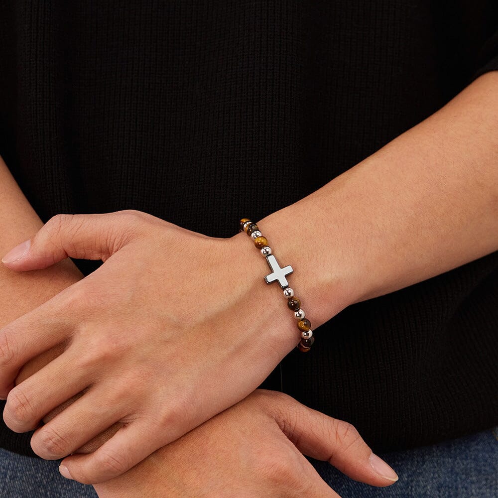 Hematite Cross Bracelet - Image 2