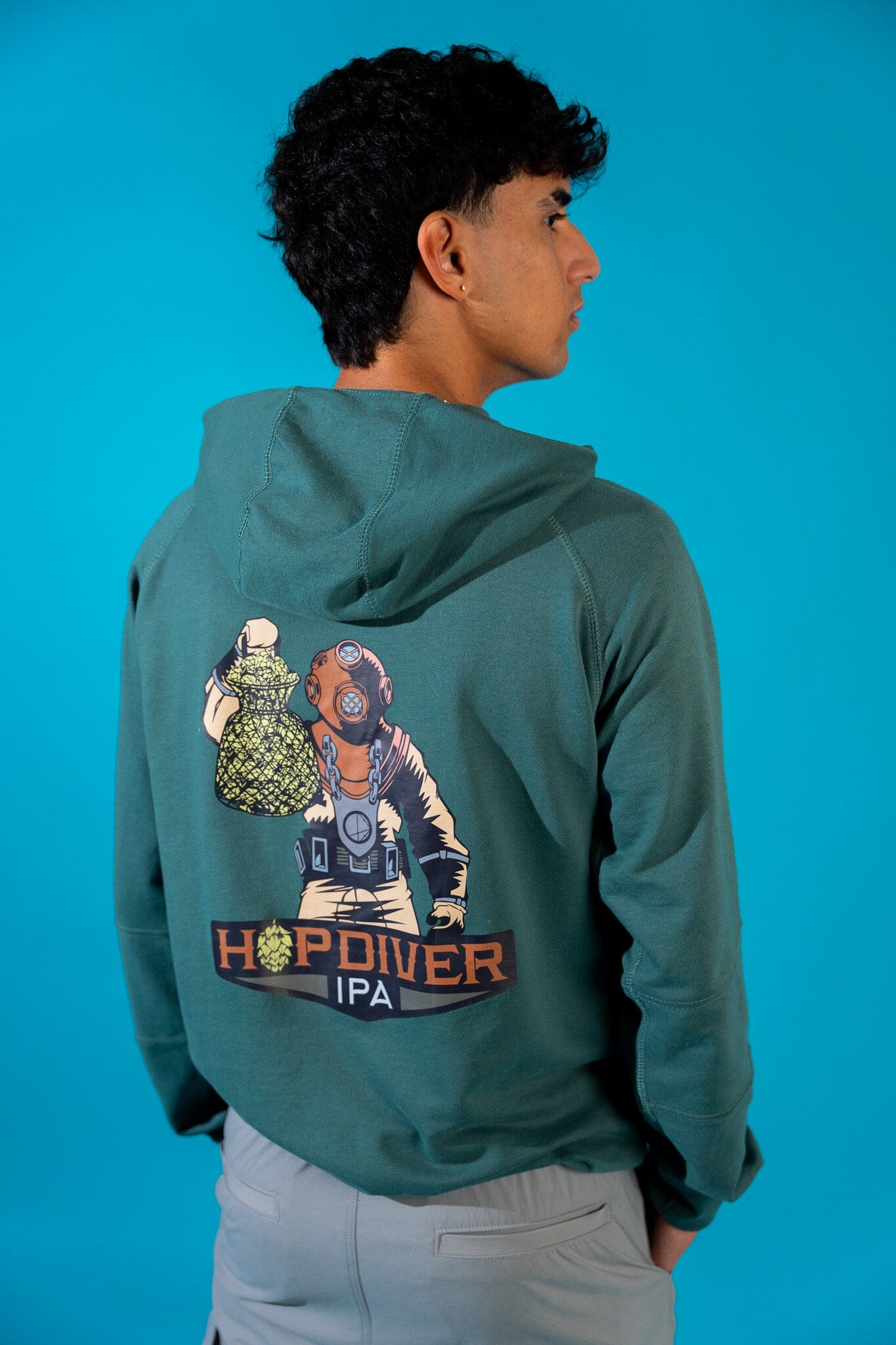 HopDiver Full Zip Hoodie - Teal - Image 5