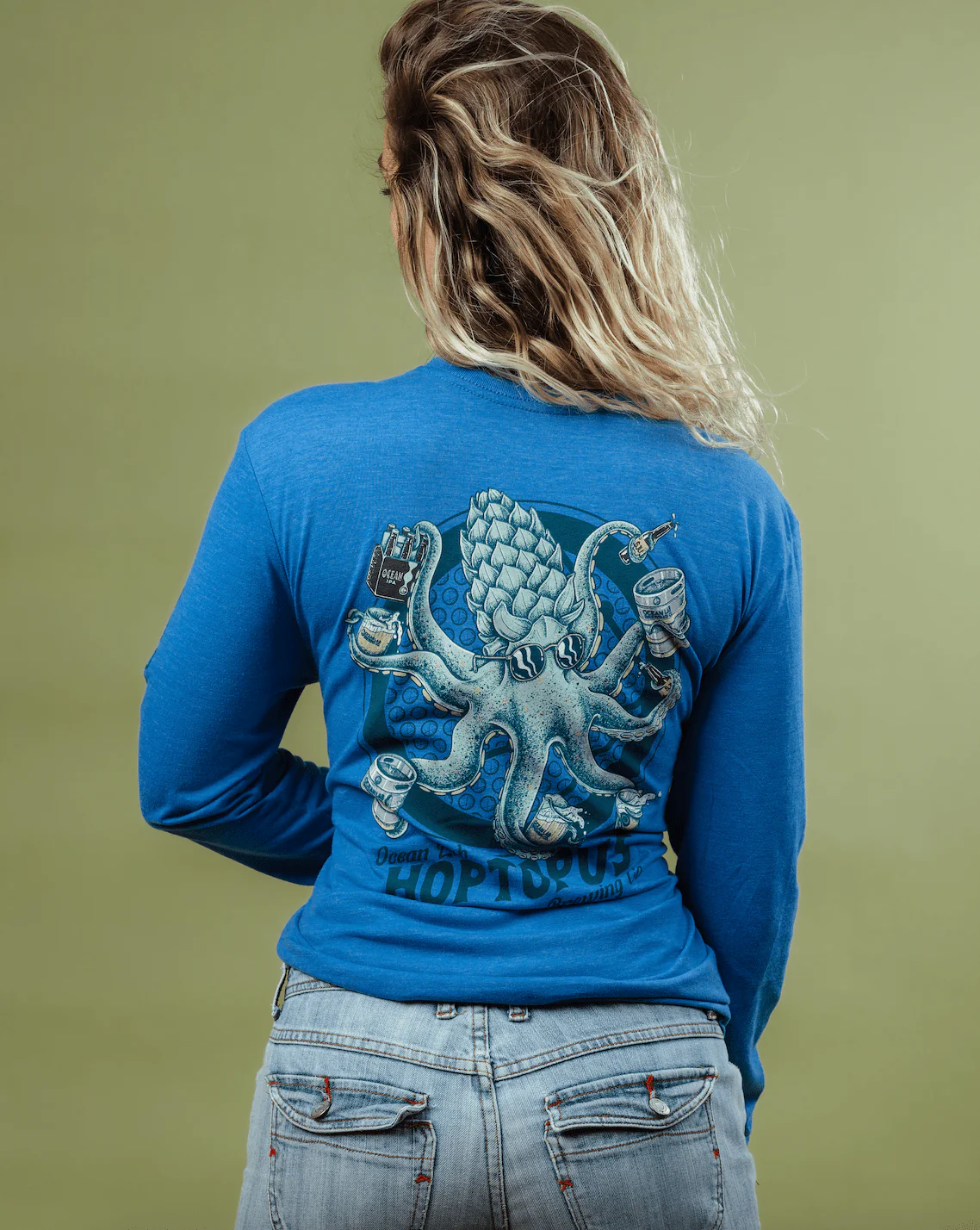 Hoptopus Tri-Blend Long Sleeve T-Shirt - Image 3