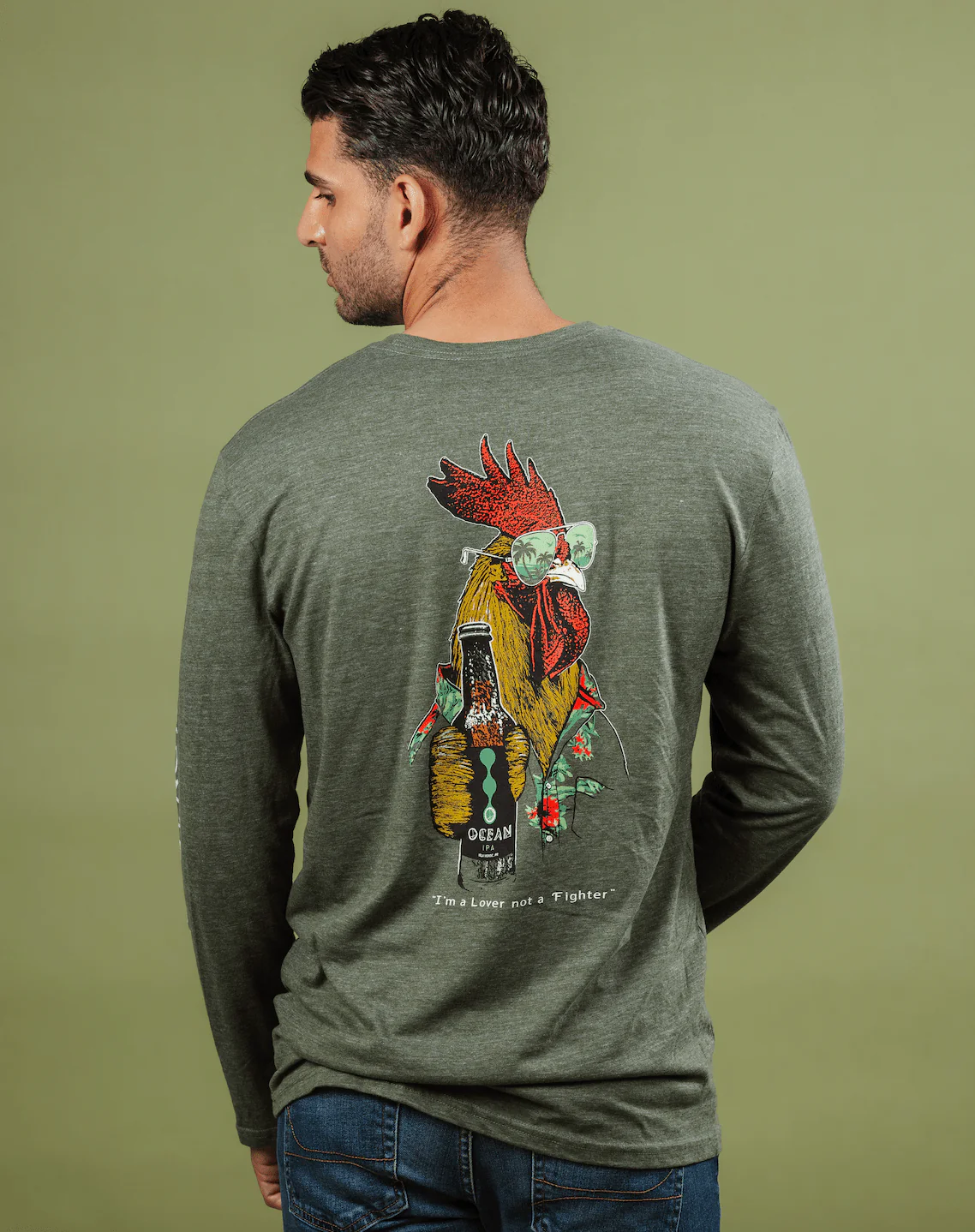 "I'm A Lover Not A Fighter" Tri-Blend Long Sleeve T-Shirt - Image 3