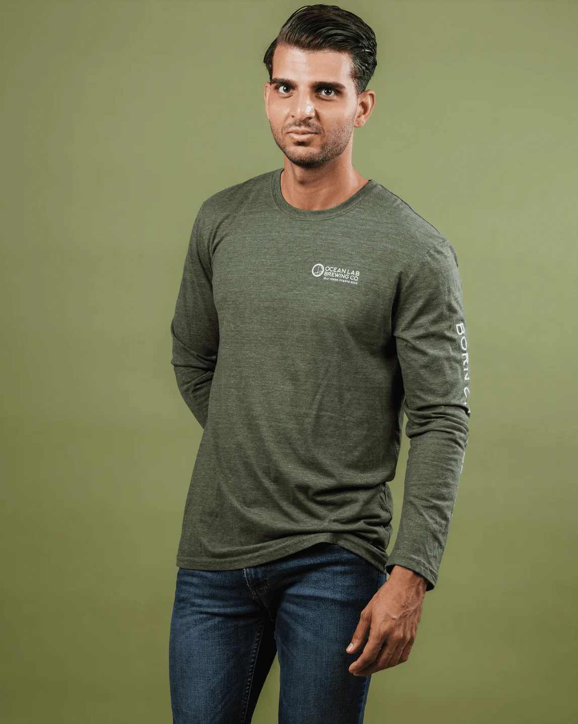 "I'm A Lover Not A Fighter" Tri-Blend Long Sleeve T-Shirt - Image 4