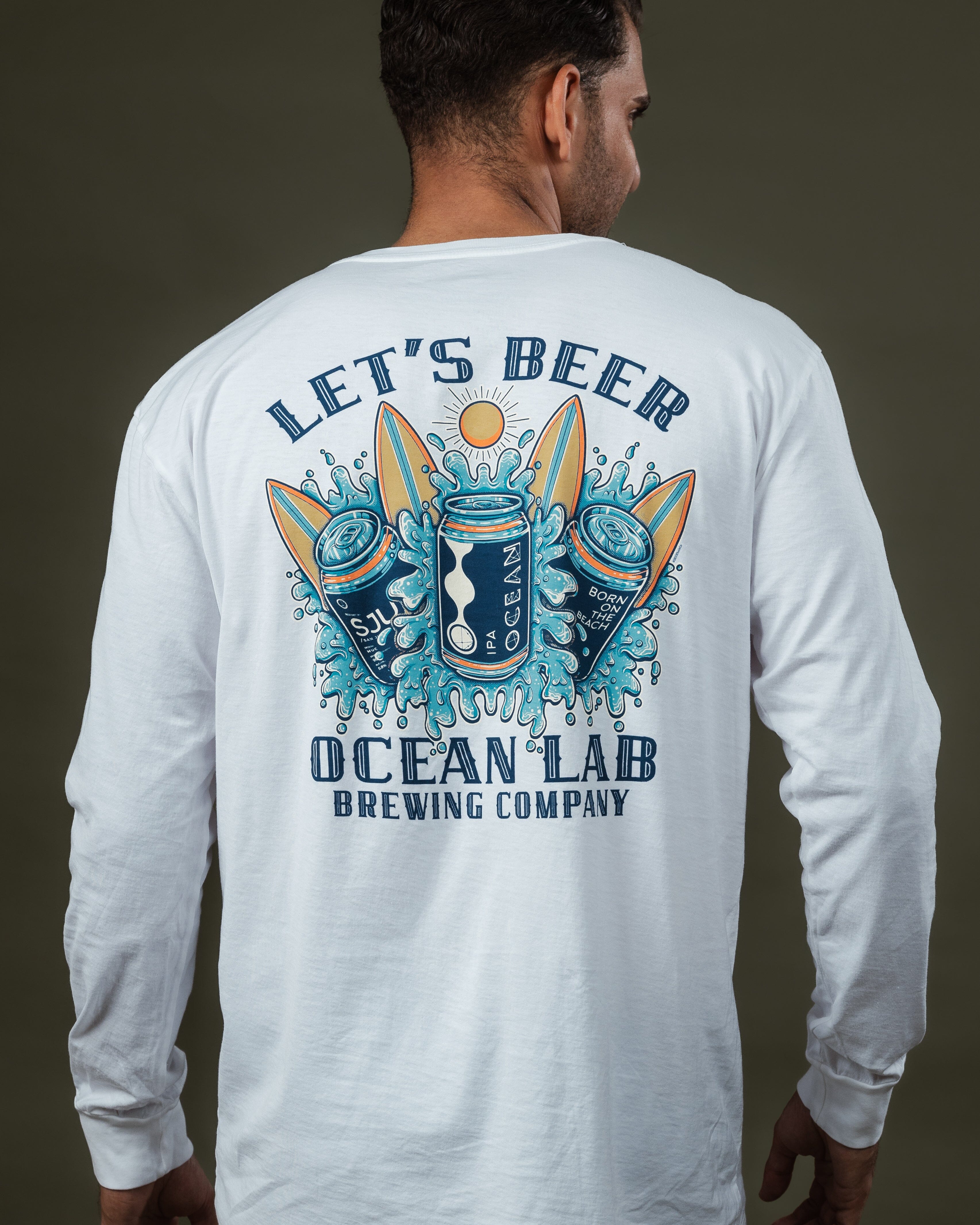 Let's Beer Mineral Wash Long Sleeve T-Shirt - Image 3