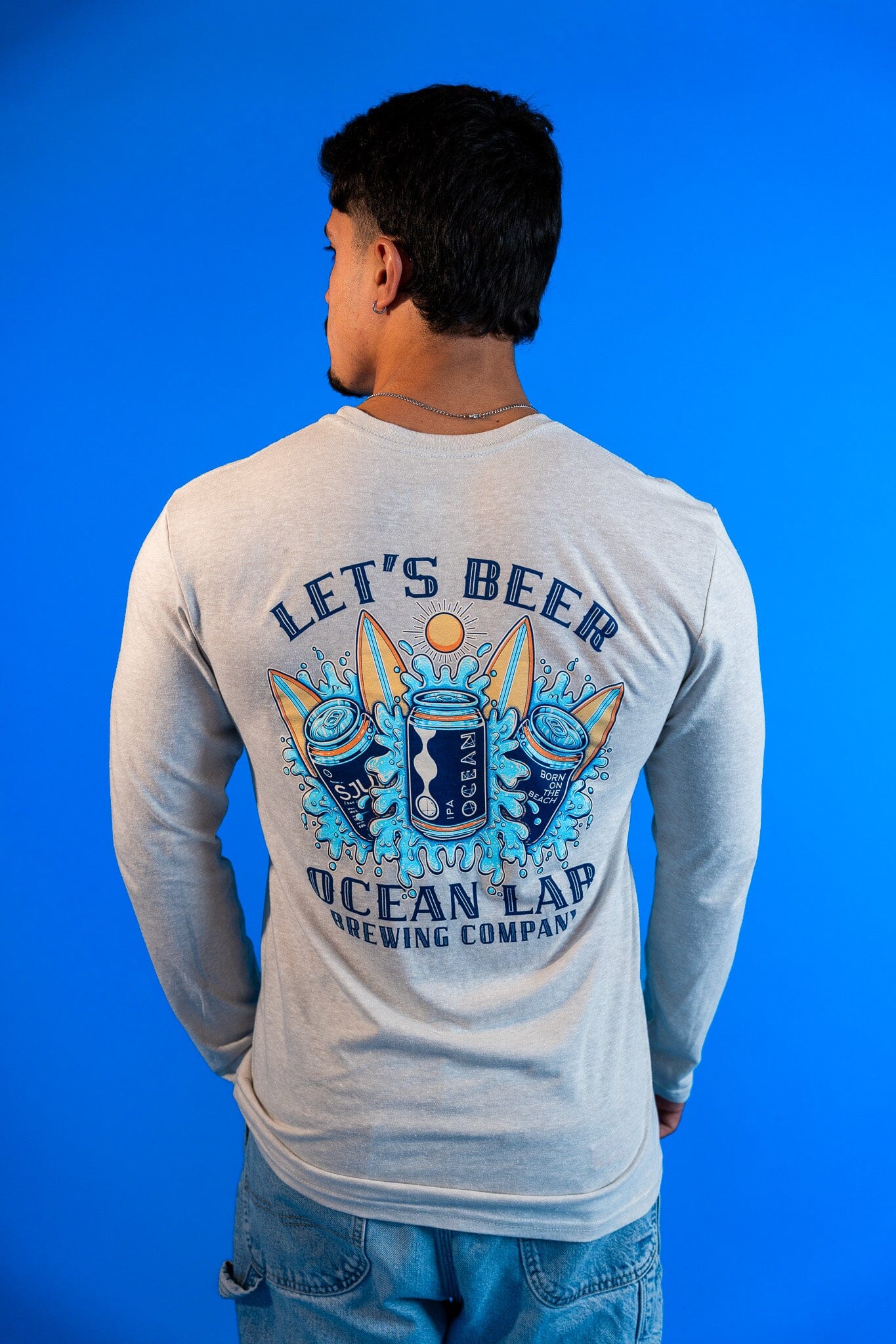 Let's Beer Tri-Blend Long Sleeve T-Shirt - Image 4