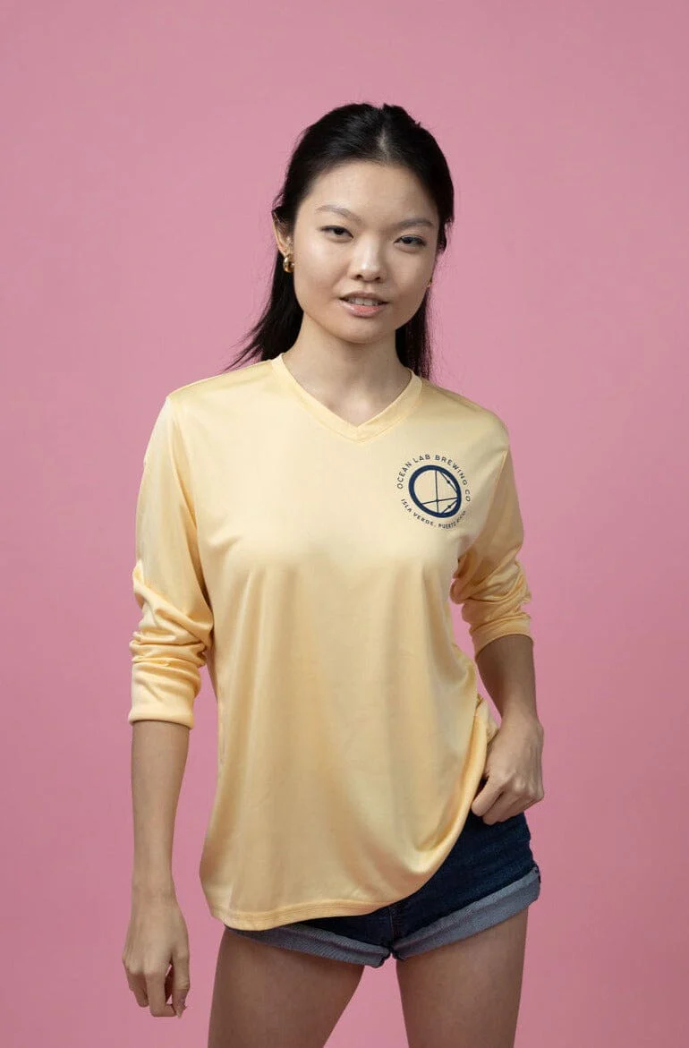Long Sleeve V-Neck Fitted Rashguard - Sunrise - Image 2