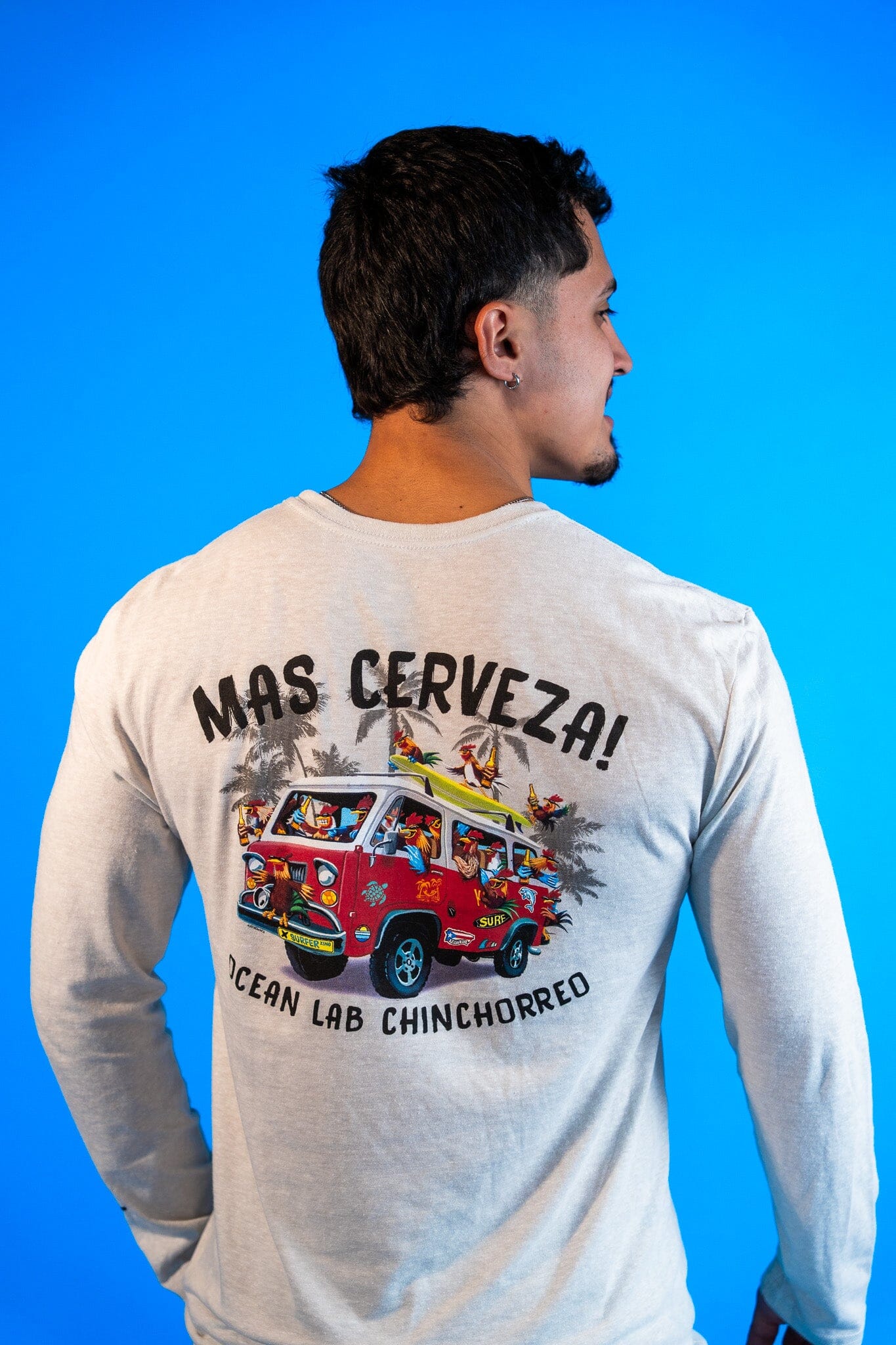 MAS CERVEZA!  Tri-Blend Long Sleeve T-Shirt - Image 5