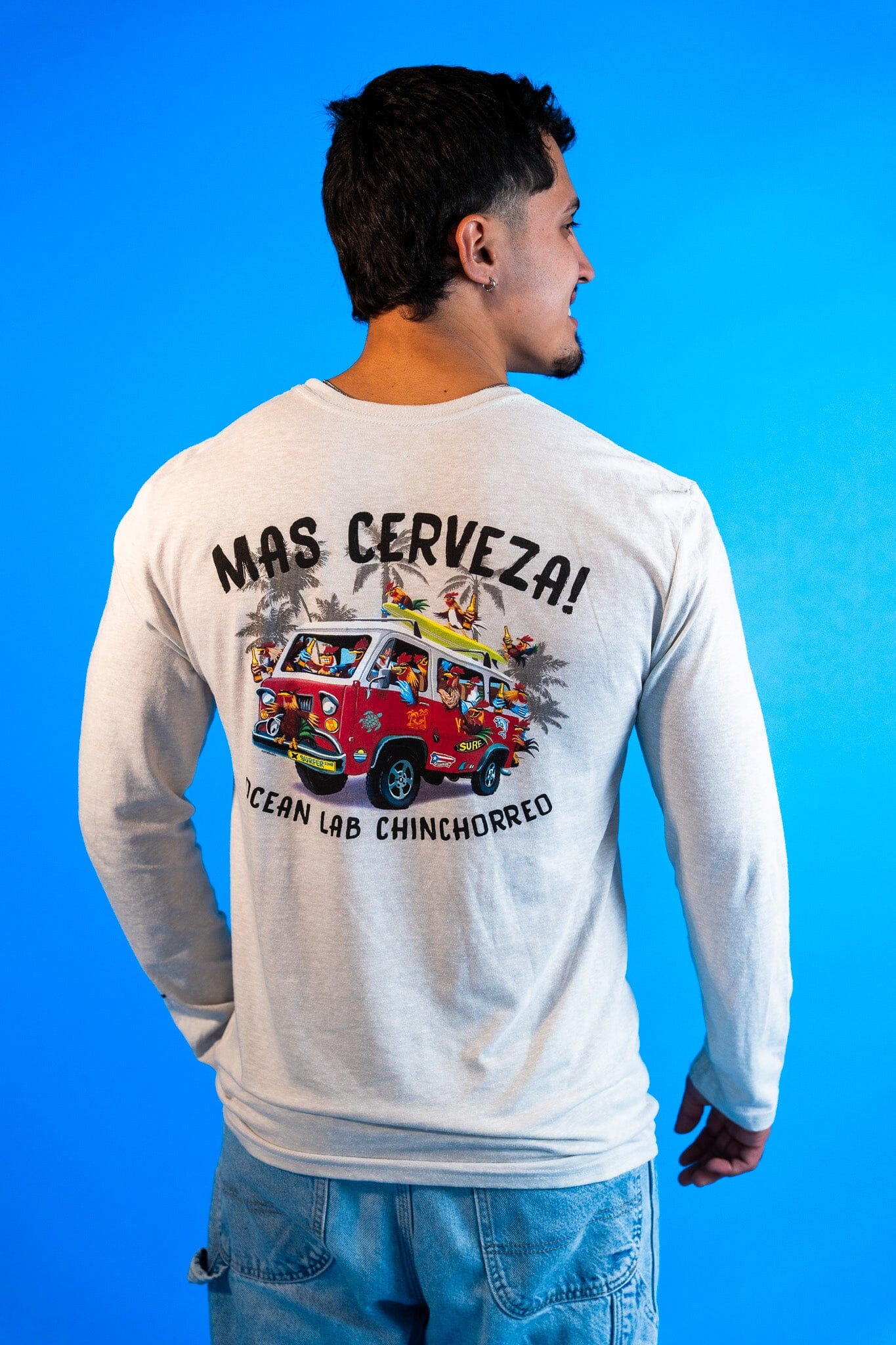 MAS CERVEZA!  Tri-Blend Long Sleeve T-Shirt - Image 8