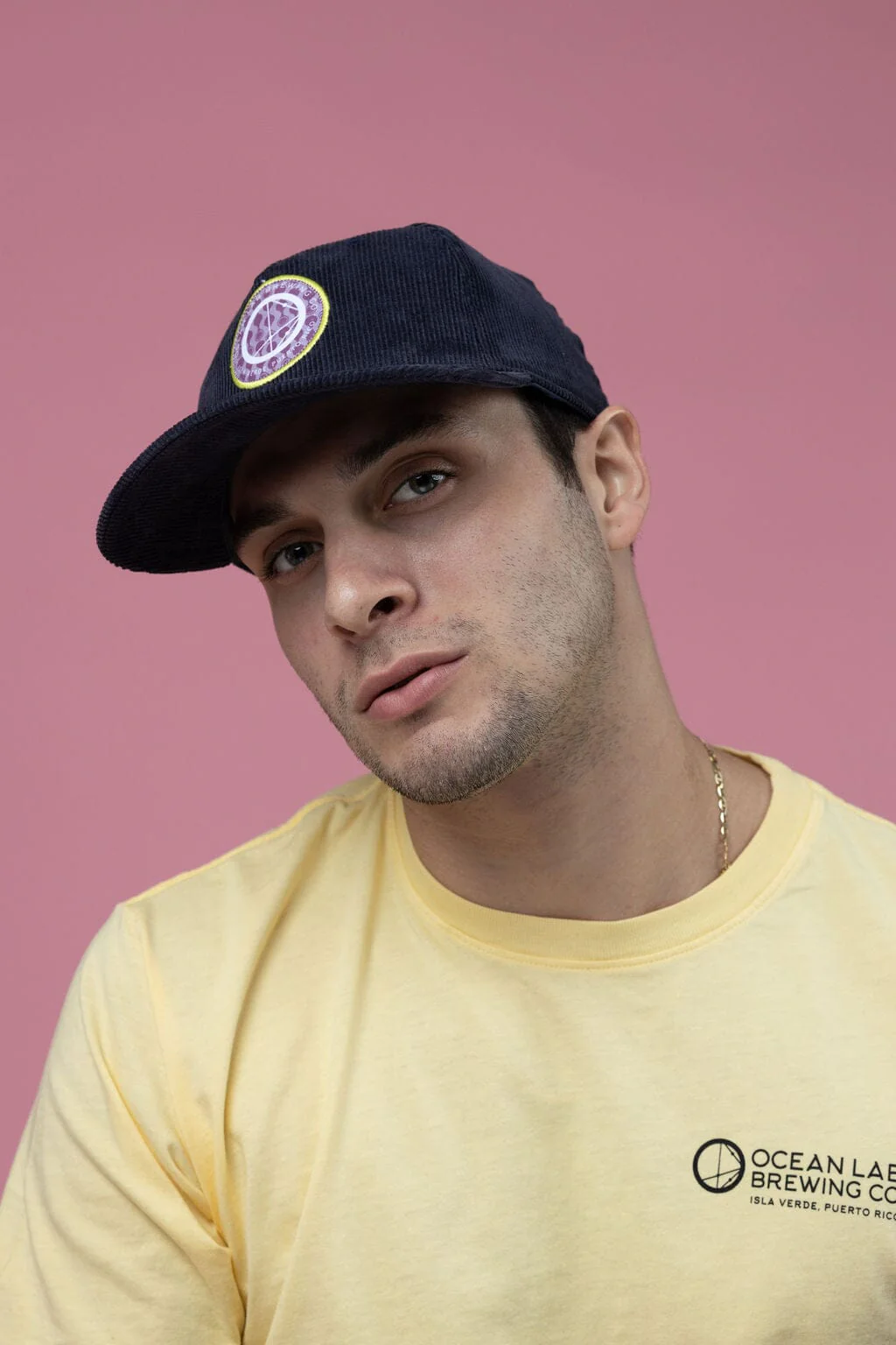 Ocean Lab 5 Panel Corduroy Cap - Navy - Image 4