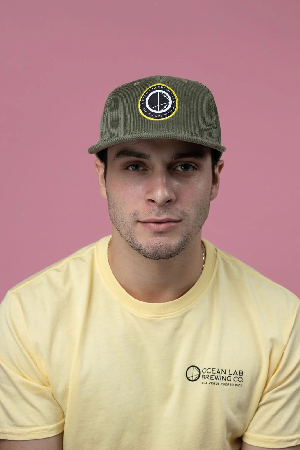 Ocean Lab 5 Panel Corduroy Cap - Olive - Image 5