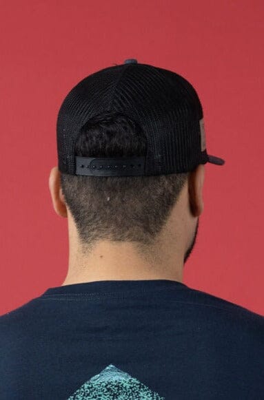 Flat Bill Trucker Cap - Black - Image 4