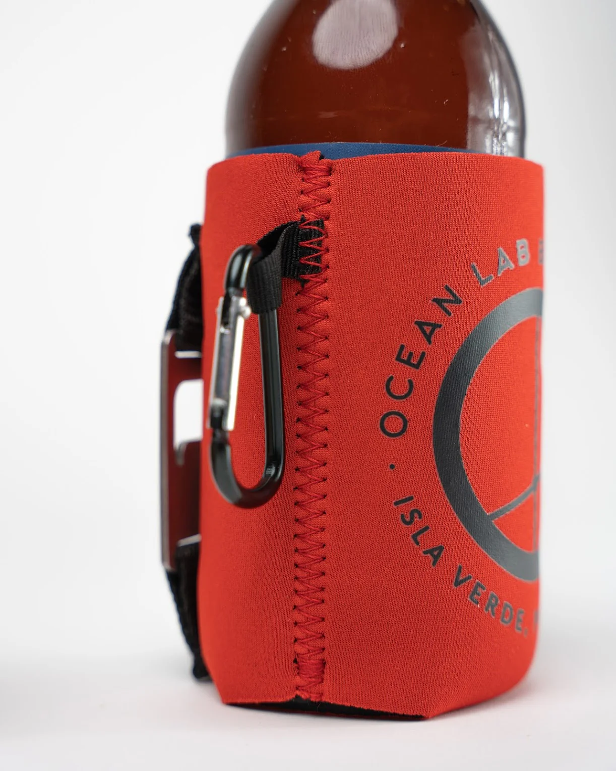 Ocean Lab Logo Can Insulator - Red - Image 3