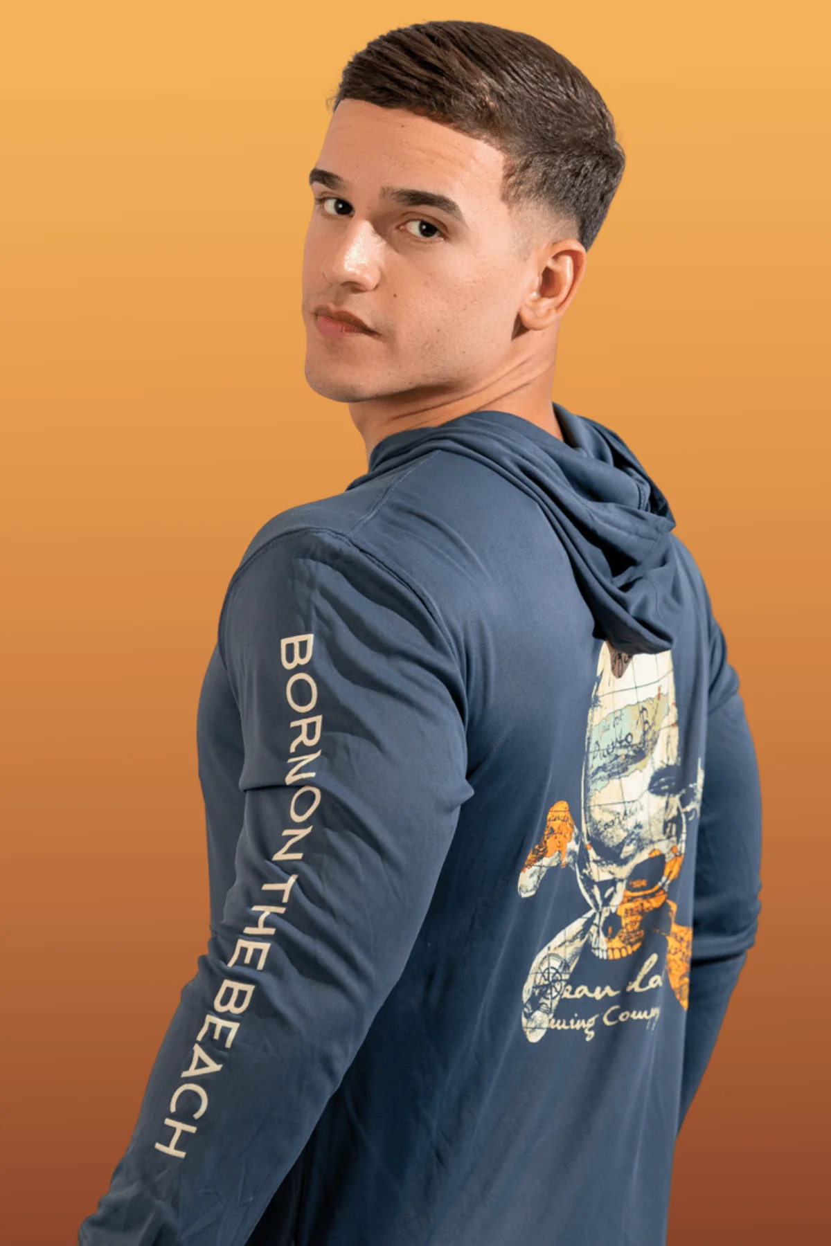 Pirate Paradise Hooded Rashguard - Storm Blue Black - Image 2