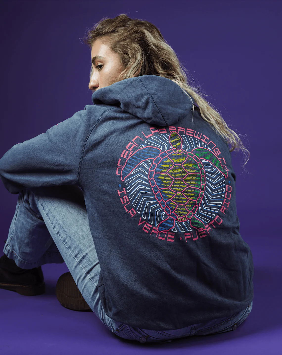 Retro Turtle Mineral Washed Hoodie