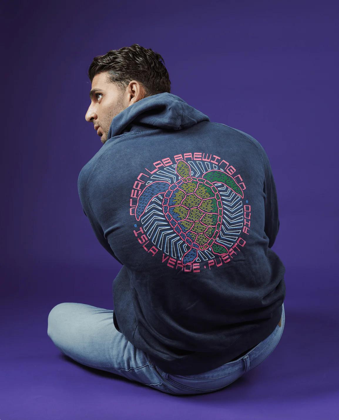 Retro Turtle Mineral Washed Hoodie - Image 2