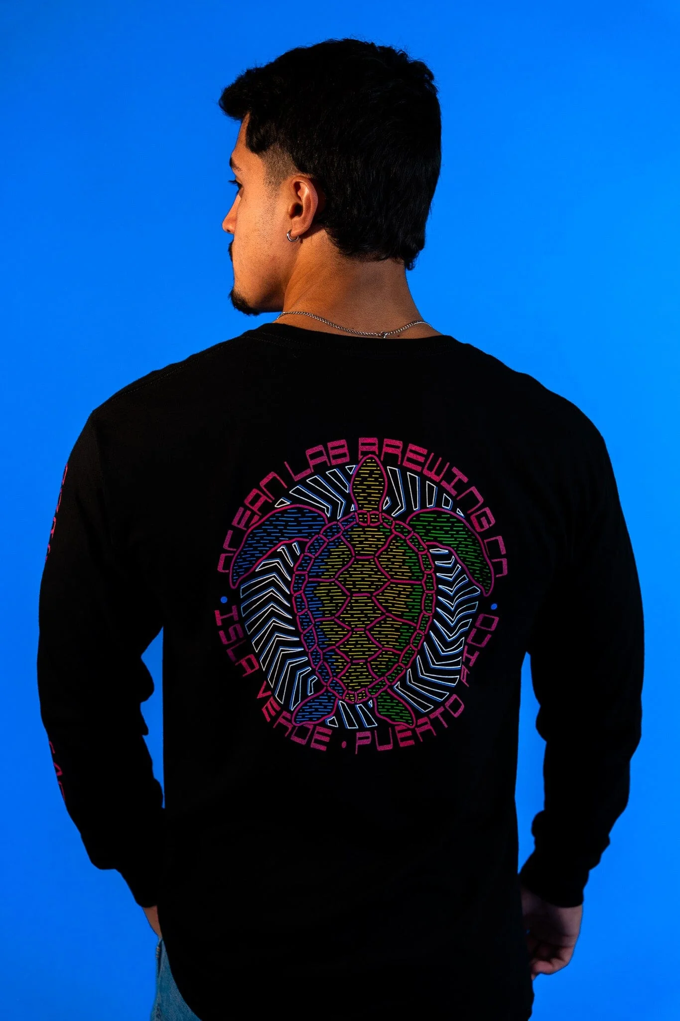 Retro Turtle Long Sleeve T-Shirt - Black