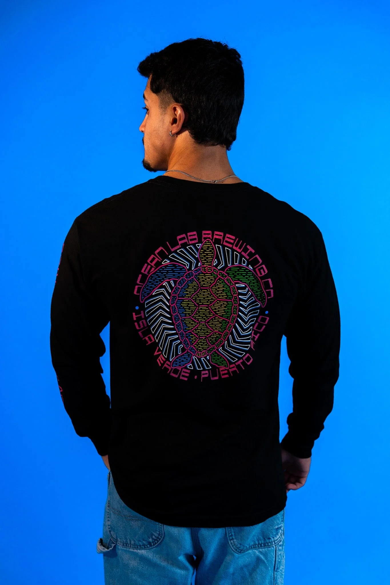 Retro Turtle Long Sleeve T-Shirt - Black - Image 7