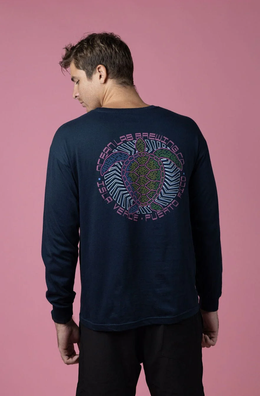 Retro Turtle Long Sleeve T-Shirt - Midnight - Image 4