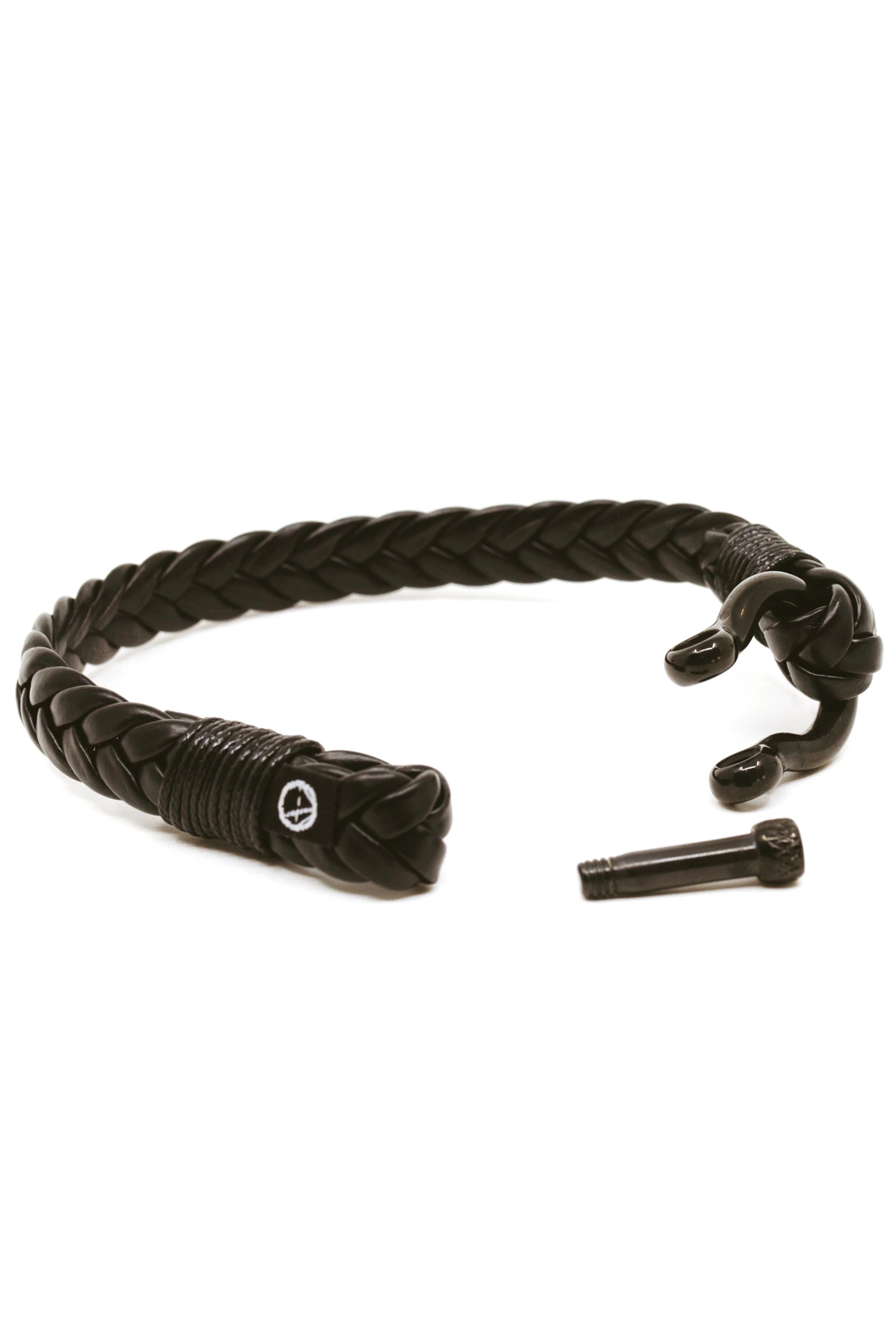 Shackle Braid Leather Ocean Lab Bracelet - Image 3