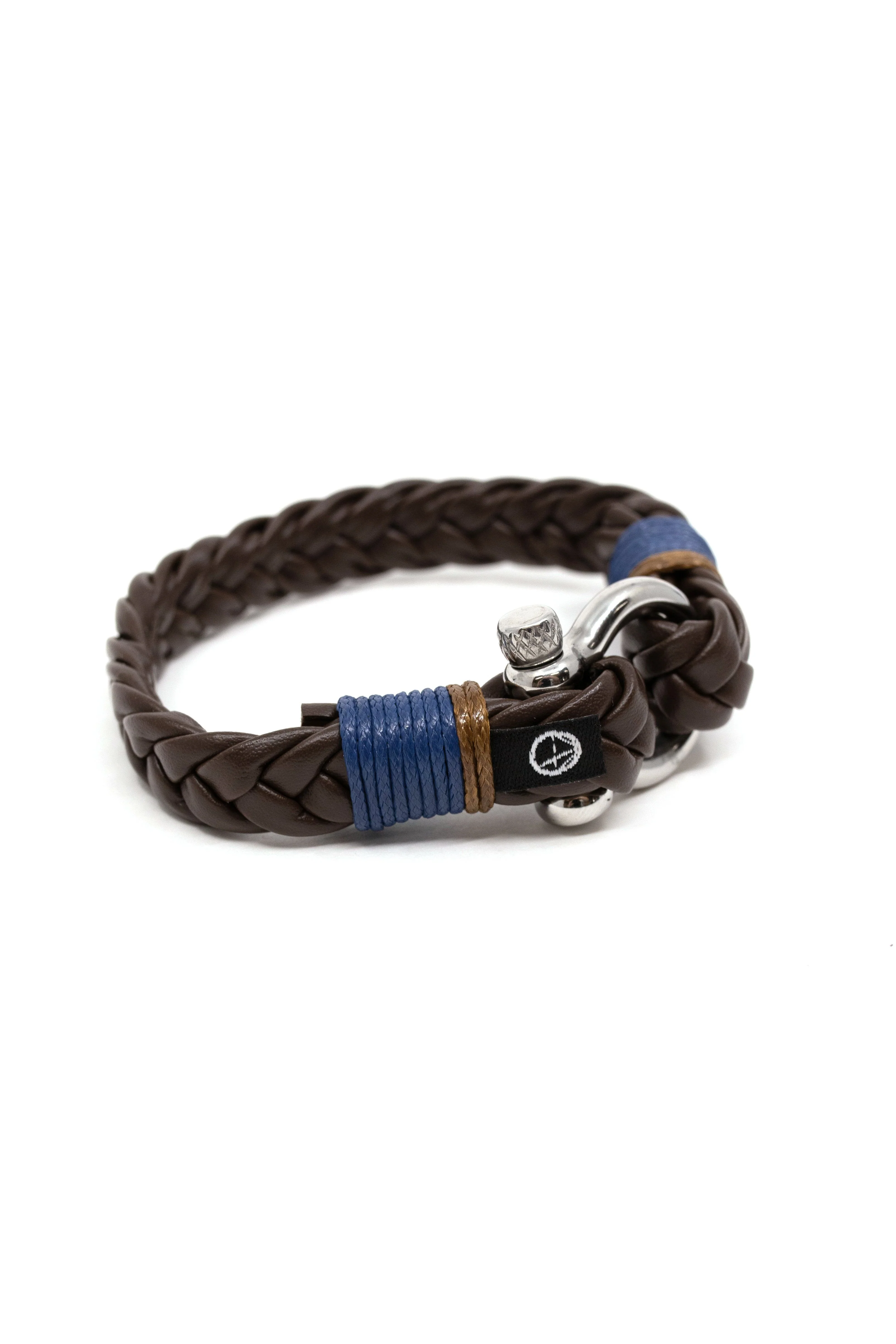 Shackle Braid Leather Ocean Lab Bracelet - Image 4