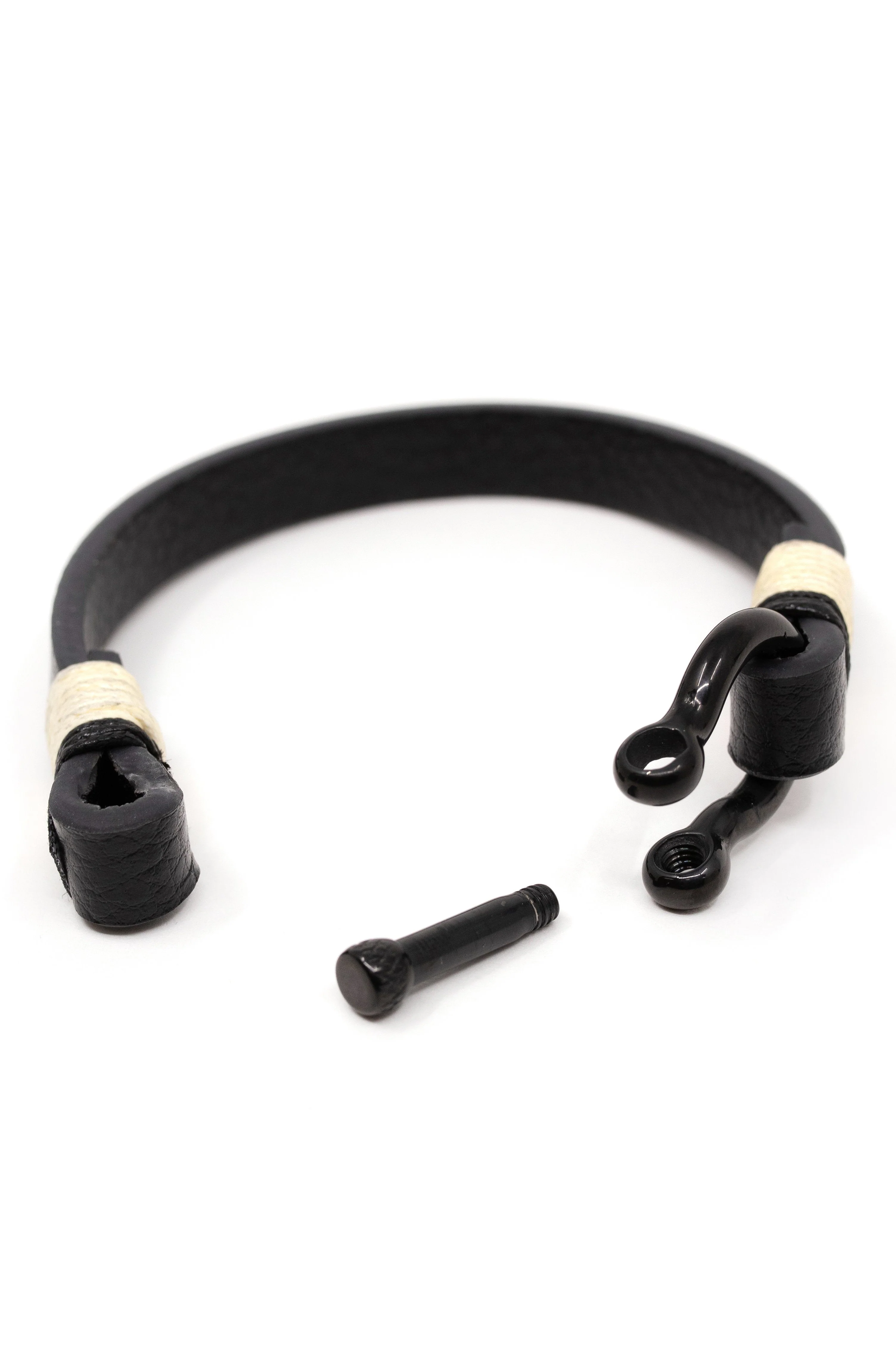 Shackle Leather Ocean Lab Bracelet - Image 3