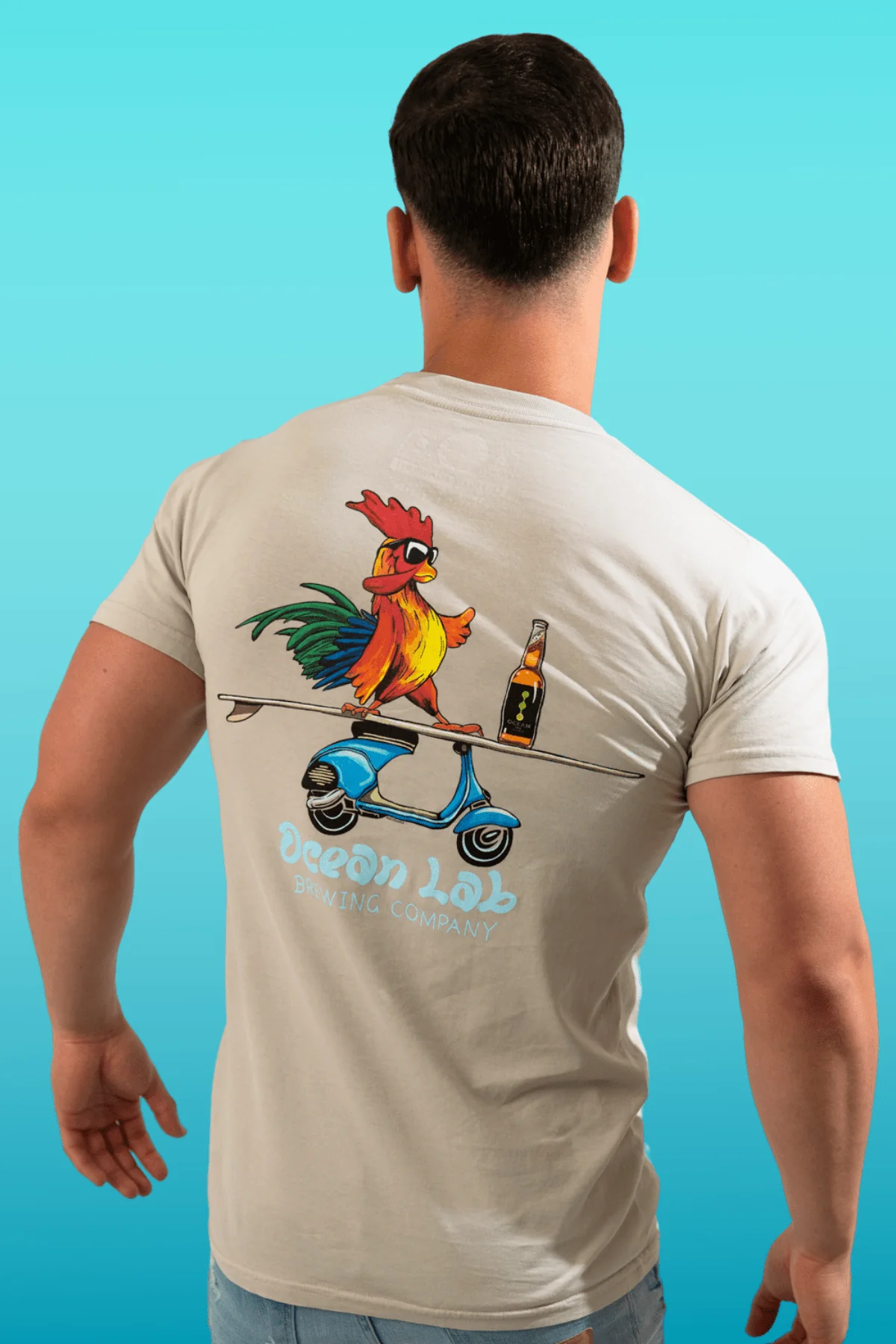 Surfing Rooster Short Sleeve T-Shirt - Image 12