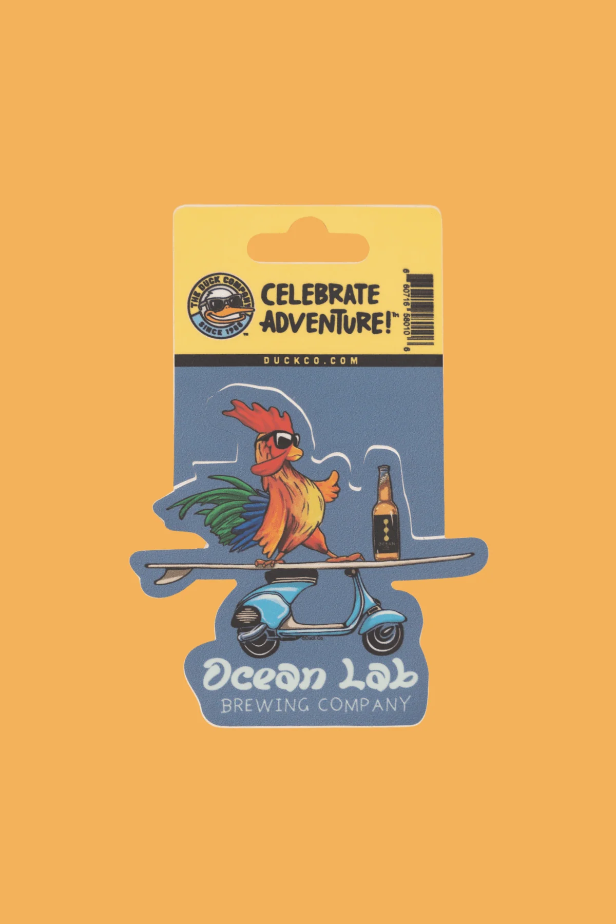 Surfing Rooster Sticker