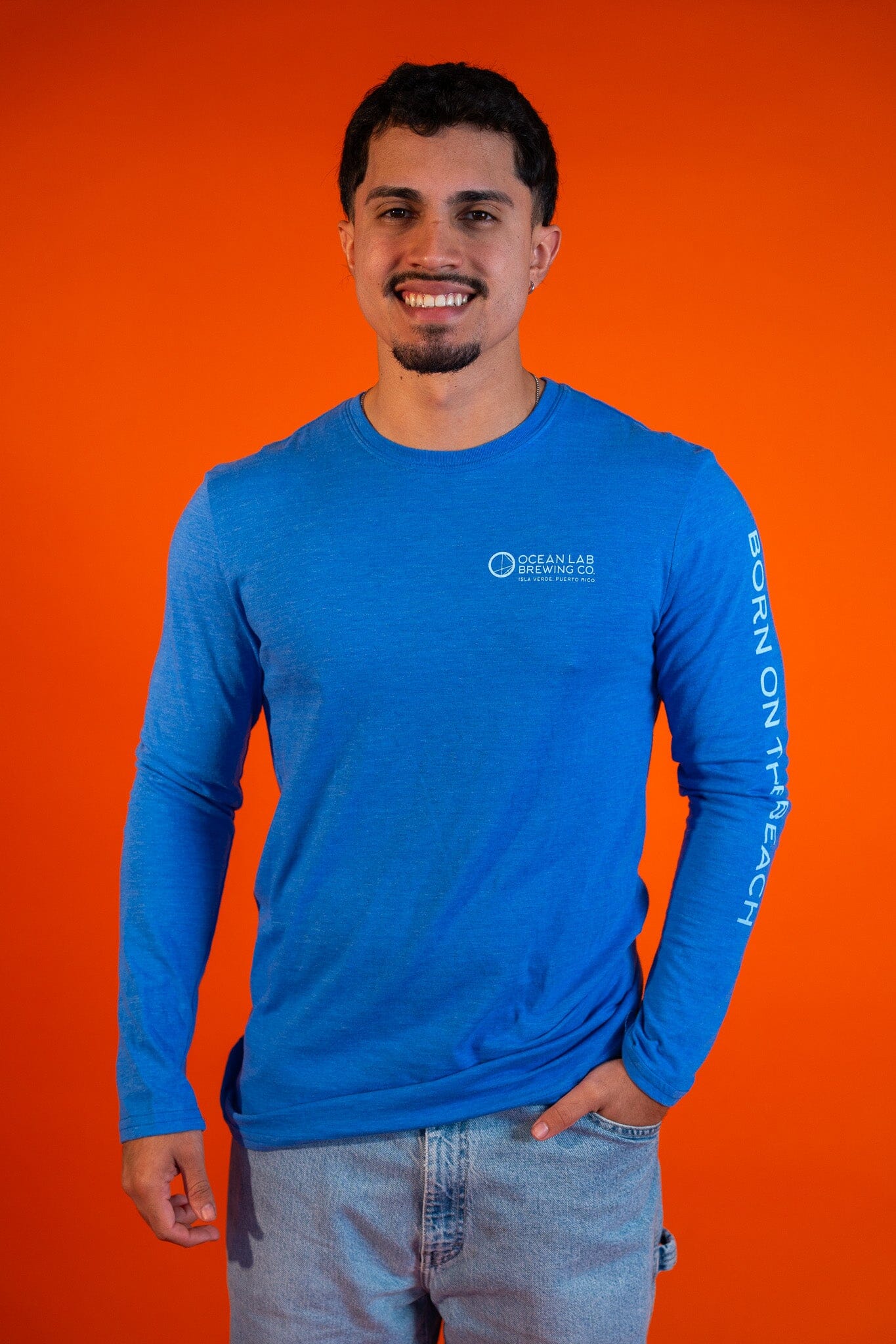 Surfing Rooster Tri-Blend Long Sleeve T-Shirt - Image 2