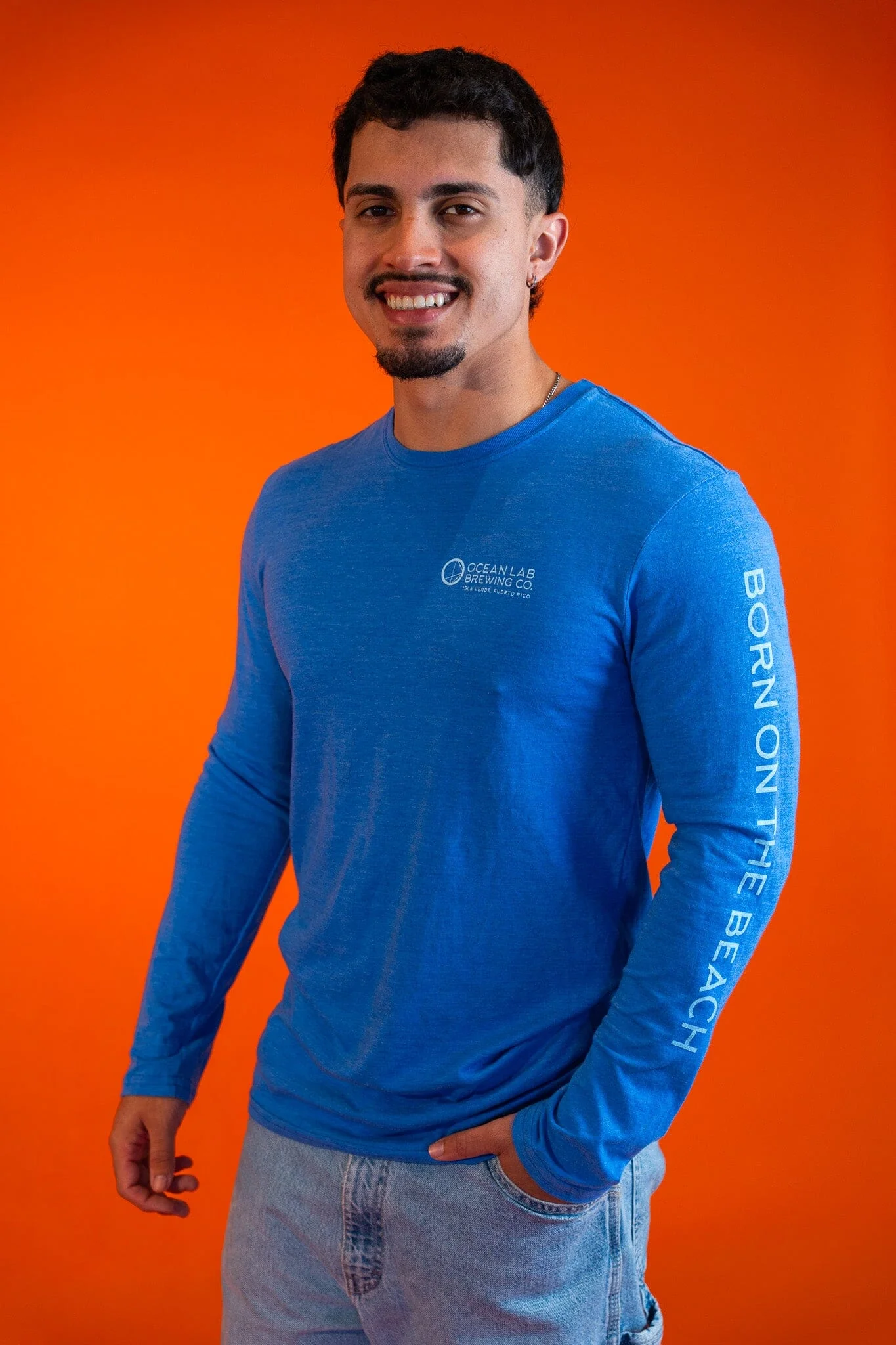 Surfing Rooster Tri-Blend Long Sleeve T-Shirt - Image 6