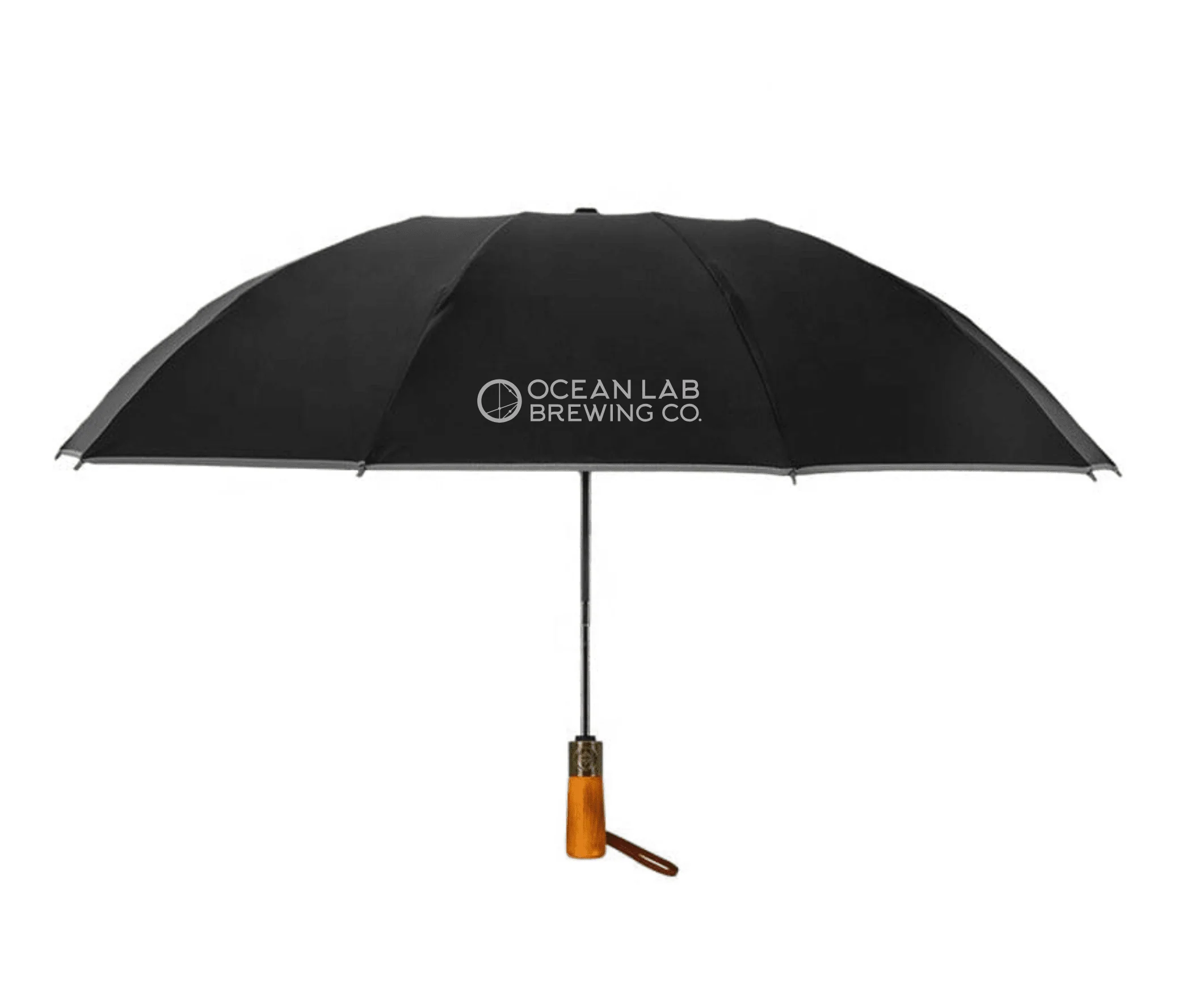 The Copper Wood Handle Ocean Lab Folding Umbrella