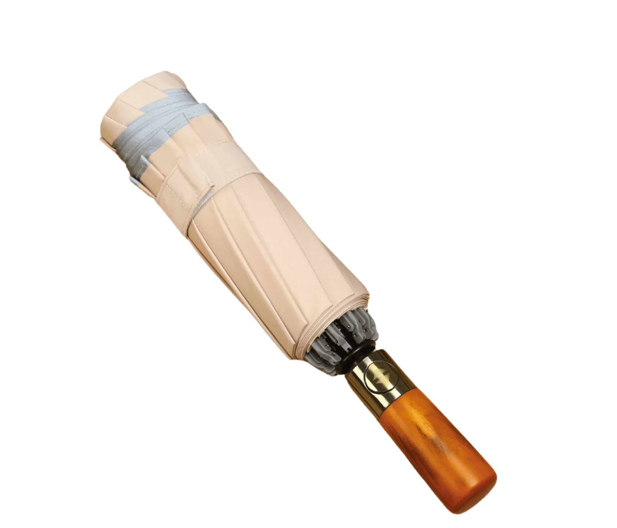 The Copper Wood Handle Ocean Lab Folding Umbrella - Image 2