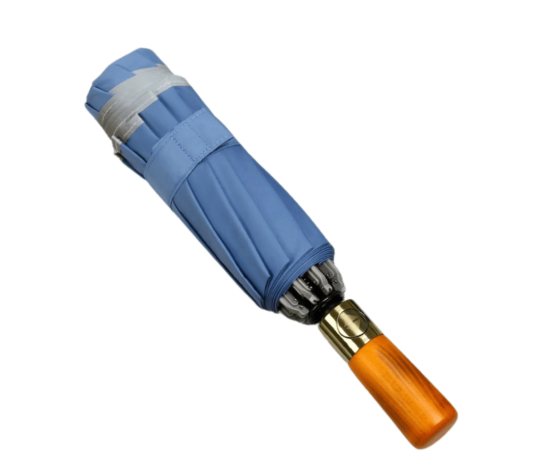 The Copper Wood Handle Ocean Lab Folding Umbrella - Image 5