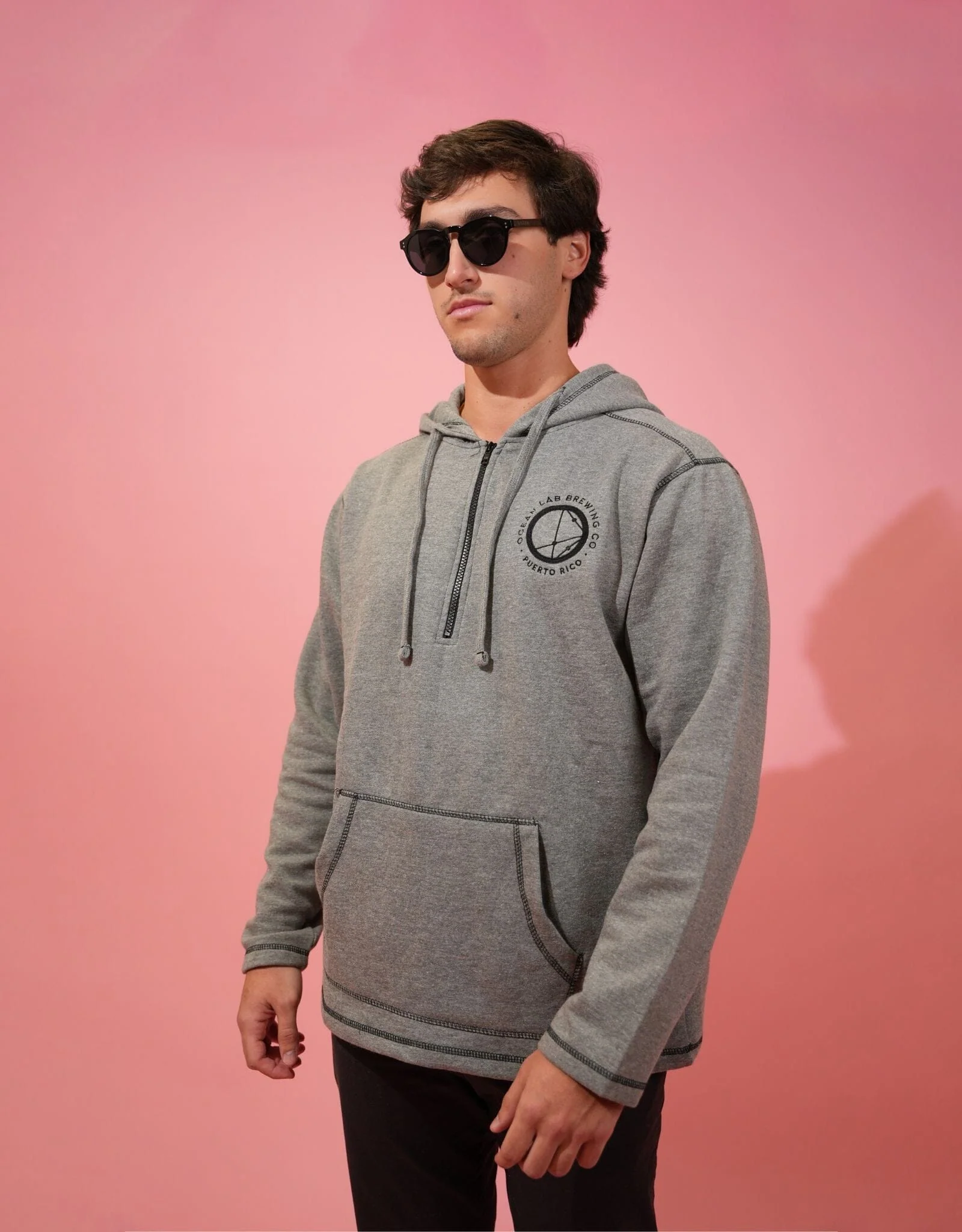 Zip Up Classic Hoodie - Charcoal - Image 3