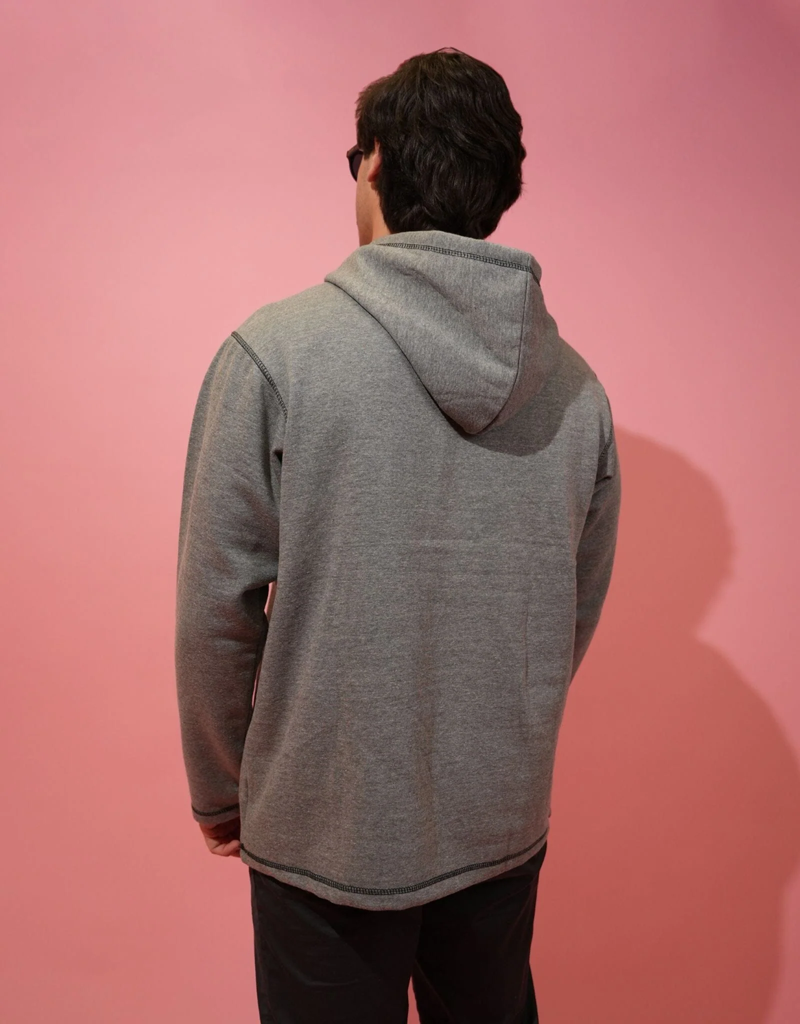 Zip Up Classic Hoodie - Charcoal - Image 4