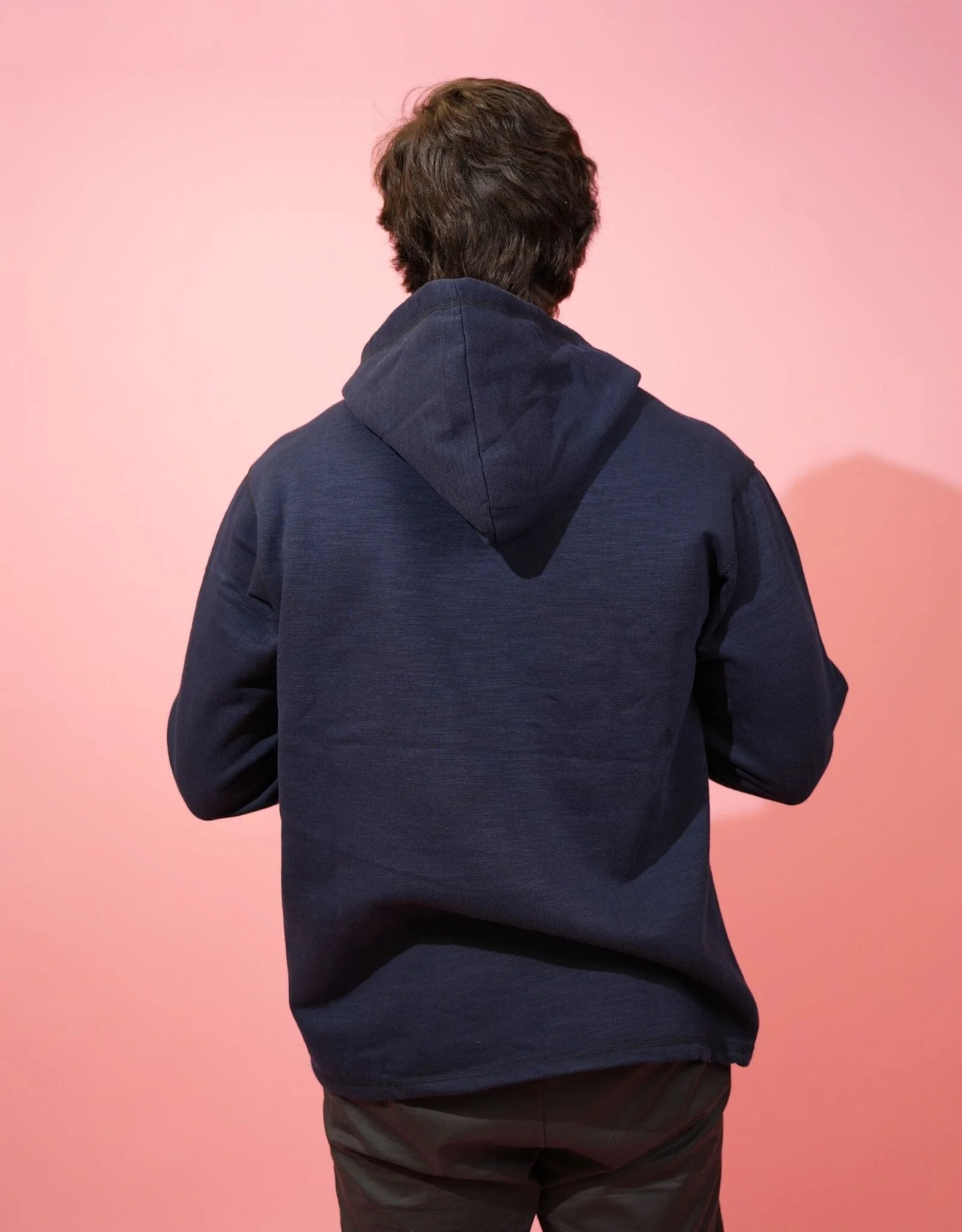 Zip Up Classic Hoodie - Navy - Image 3